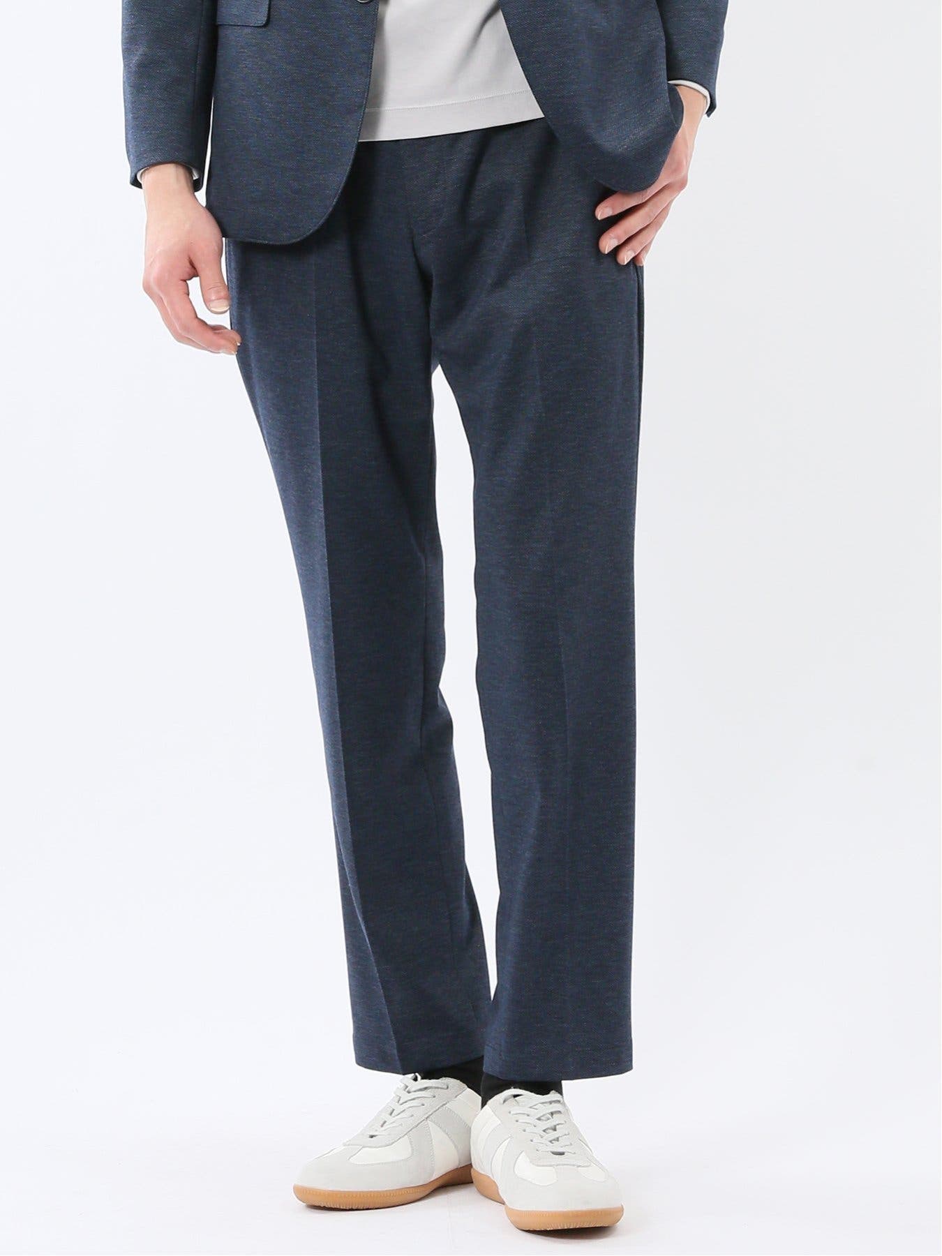 ストレッチポンチ スリムフィット ノータックスラックス 紺