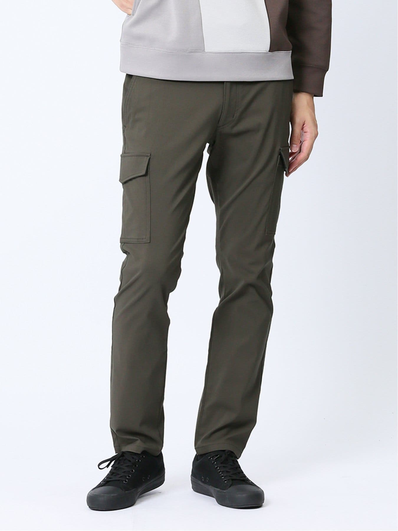 クロスストレッチ カーゴパンツ オリーブ[品番：TKQJ0019411]｜TAKA-Q