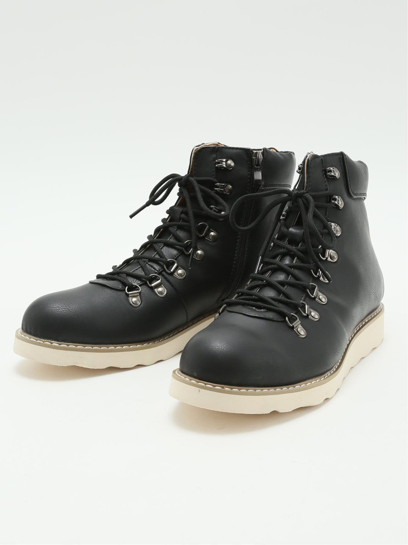 定価16.8万　Dsquared2　メタルロゴプレート　マウンテンブーツ　42 定価16.8万 DSQUARED2 ディースクエアード メタルロゴプレート レザー