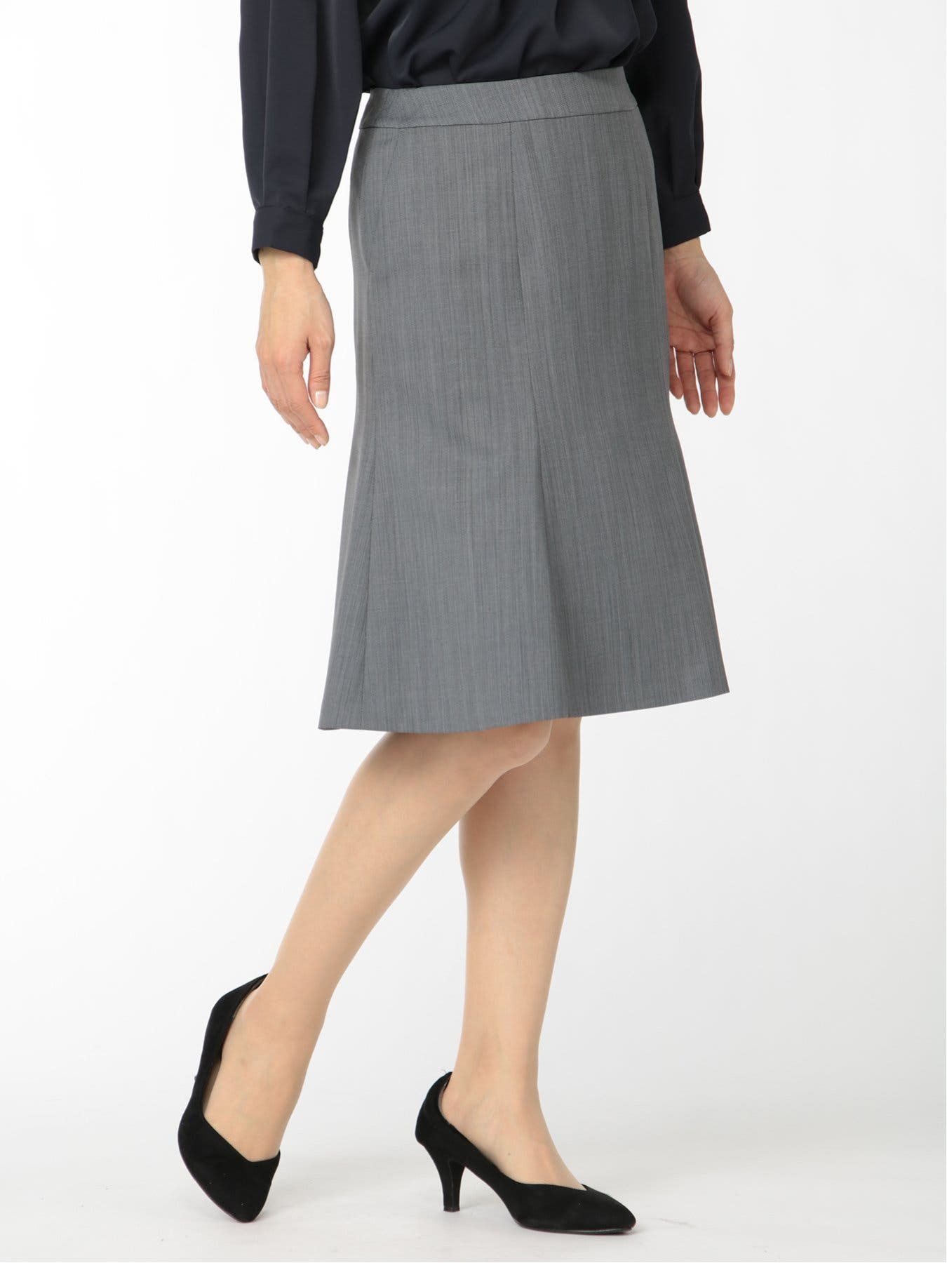 ストレッチウォッシャブル ウール混セットアップ マーメイドスカート