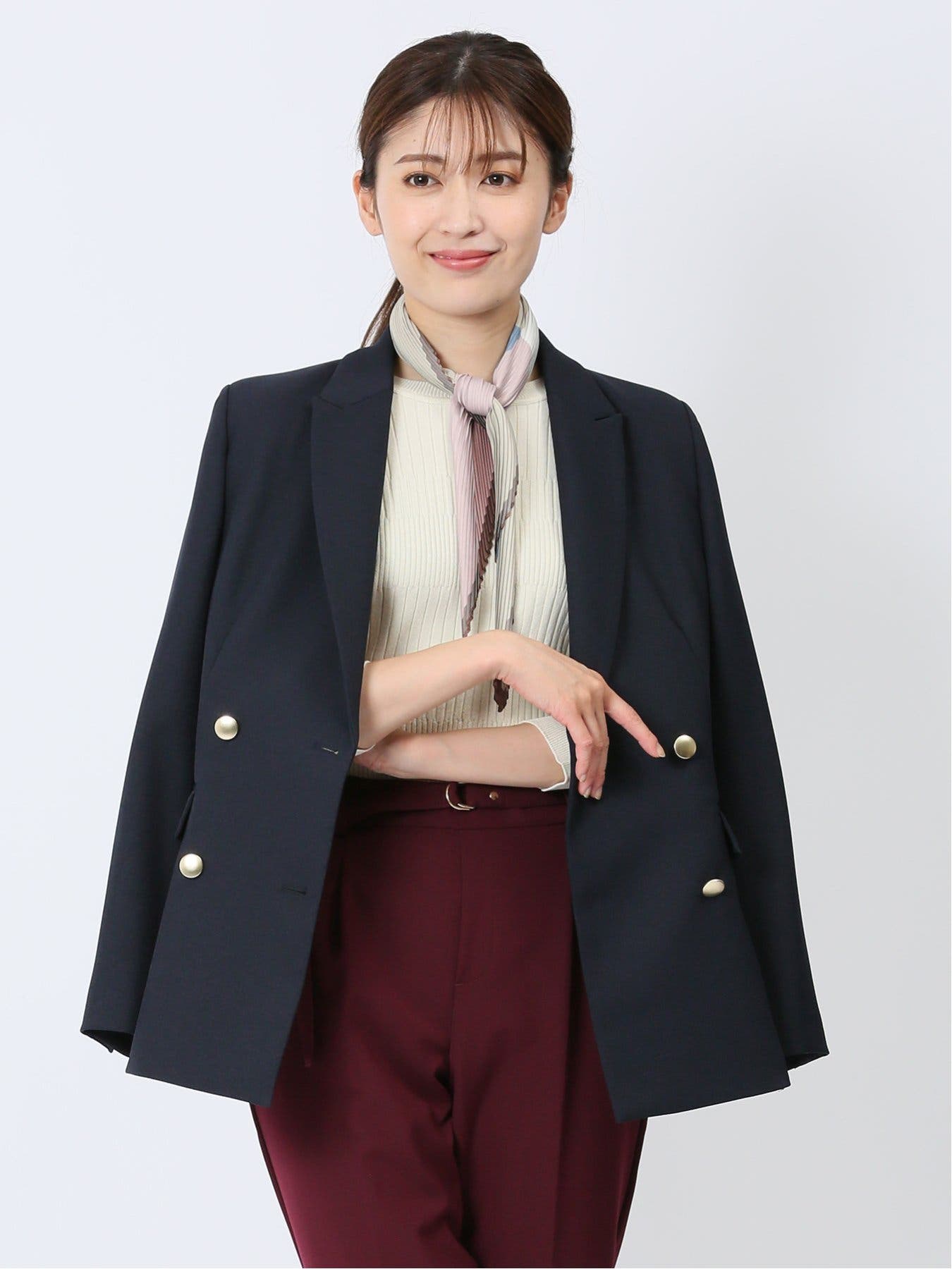 ラナテック メランジツイル ダブルジャケット 紺[品番