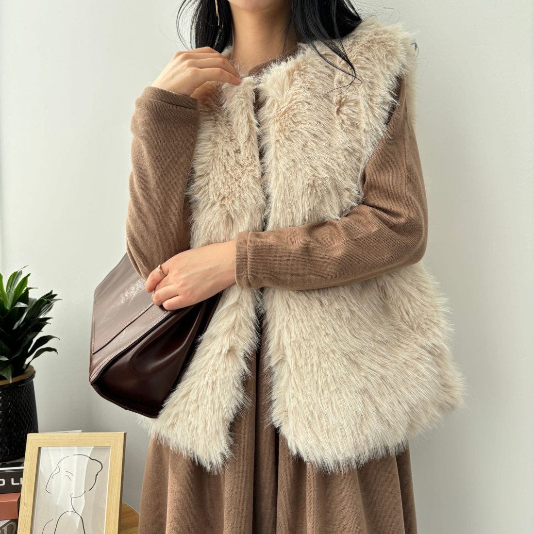 リエンダゴルフ　M 秋冬　全身　【6点セット✨】　セットアップ　ファー　ベスト リエンダゴルフ M 秋冬 全身 【6点セット✨】 セットアップ ファー