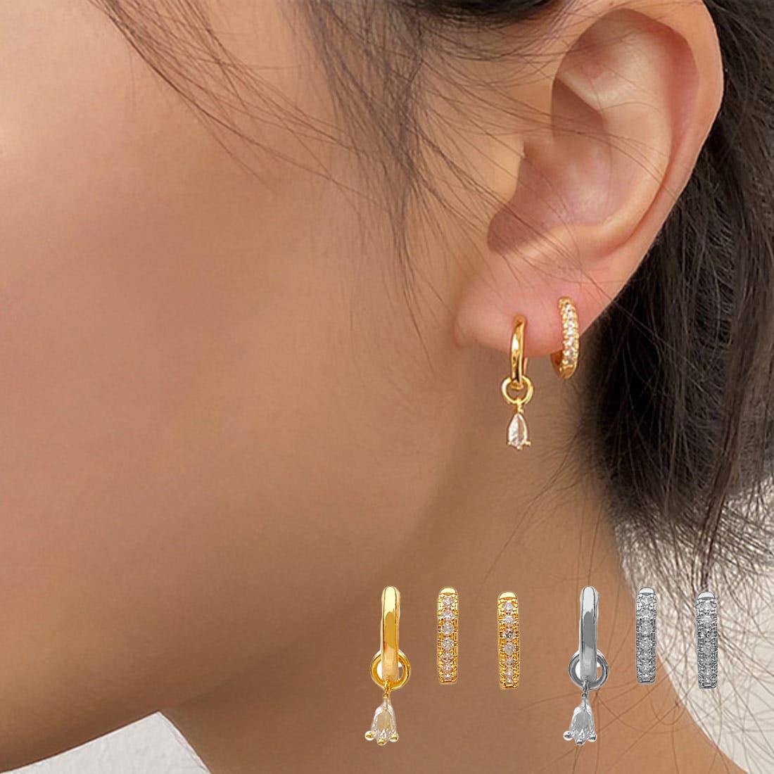 幅広いファッションスタイルに馴染むピアスセット ピアス アクセサリー