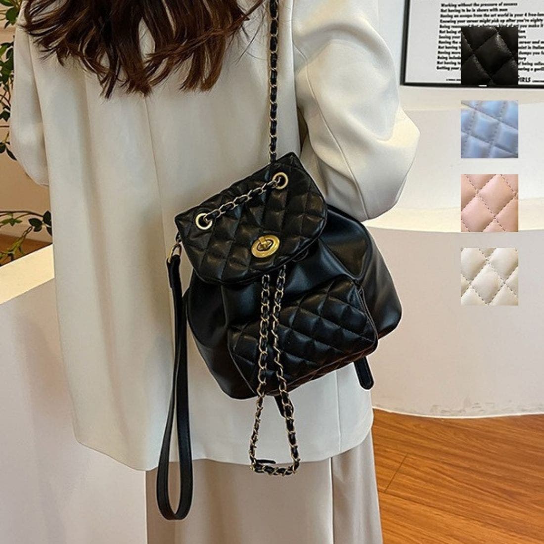 フォルムが可愛い2wayリュック チェーンショルダーバッグ 高見え[品番