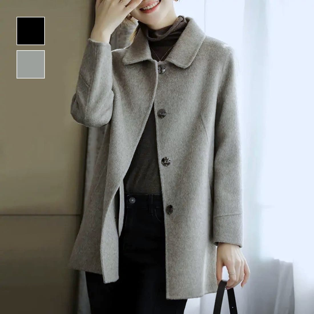 70s unknown ロングコート×ミドルコート leather-color