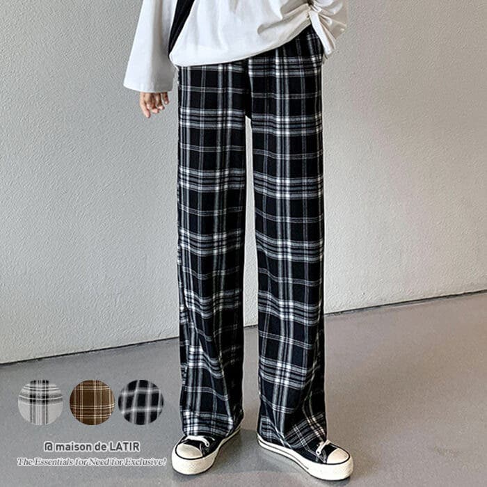 韓国ブランド商品 buruhaha タータンチェックパンツ たらしこむ