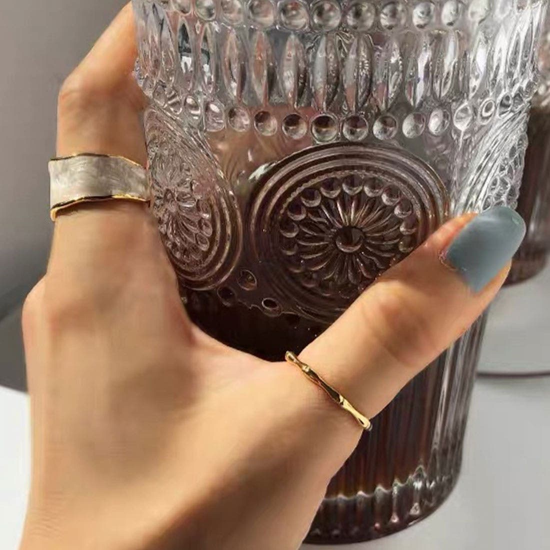 自然モチーフが新鮮でかわいいリング アクセサリー 指先[品番