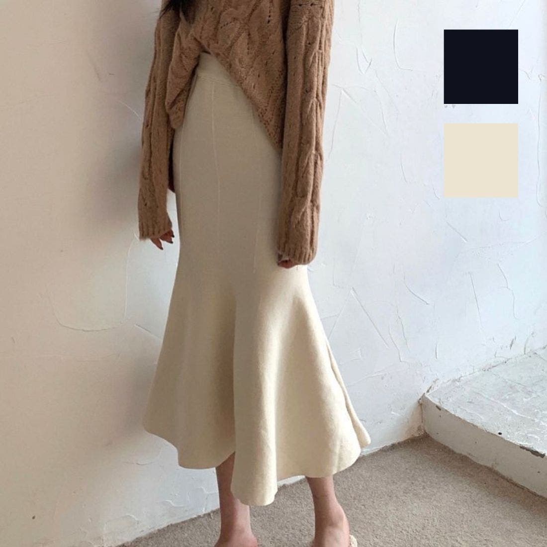 ★マロンです★ 美しいボディラインを演出するマーメイドロングスカート 大人