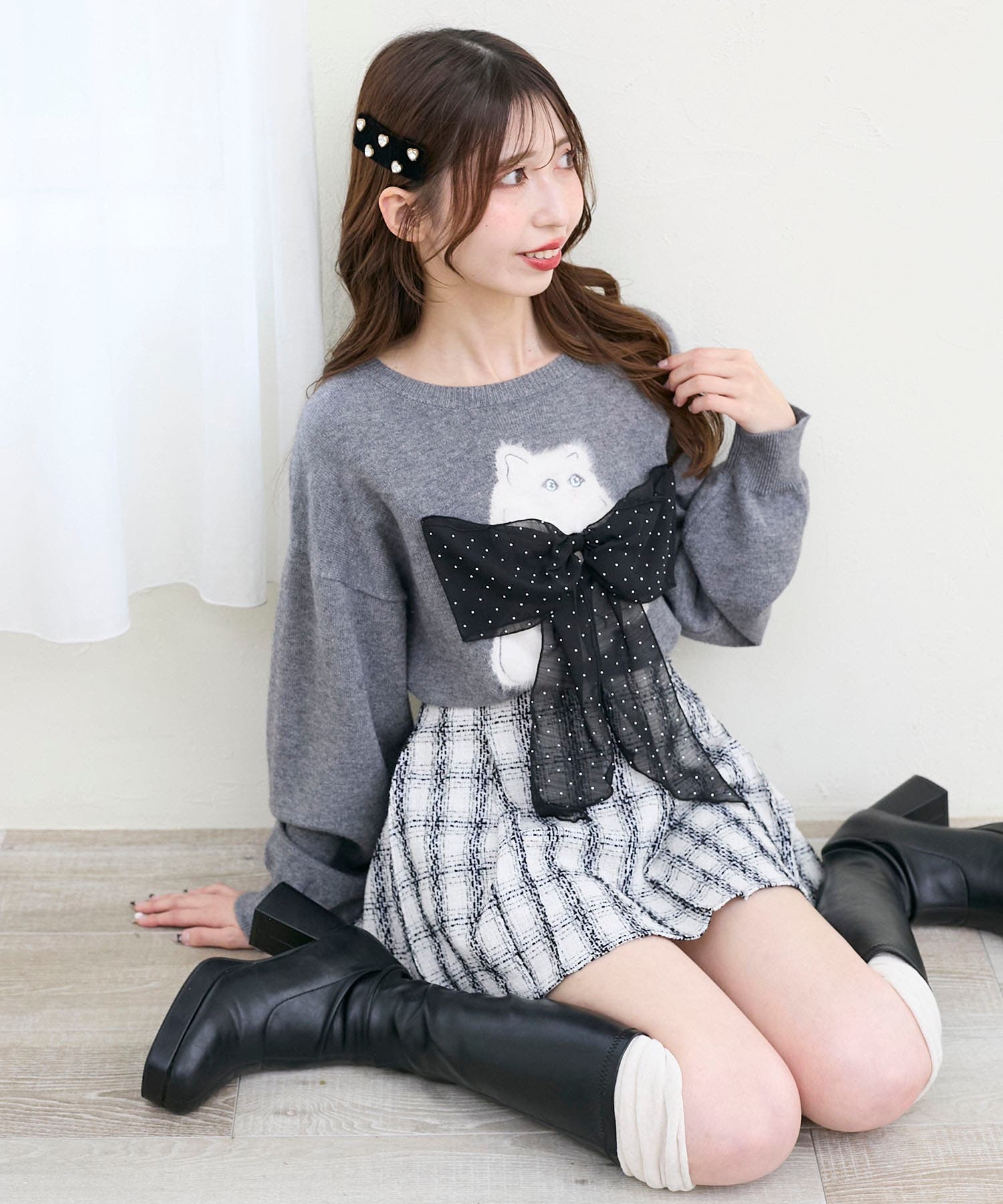 ◎ふわふわLadycatリボンニット[品番：CTYW0004998]｜MAJESTIC LEGON