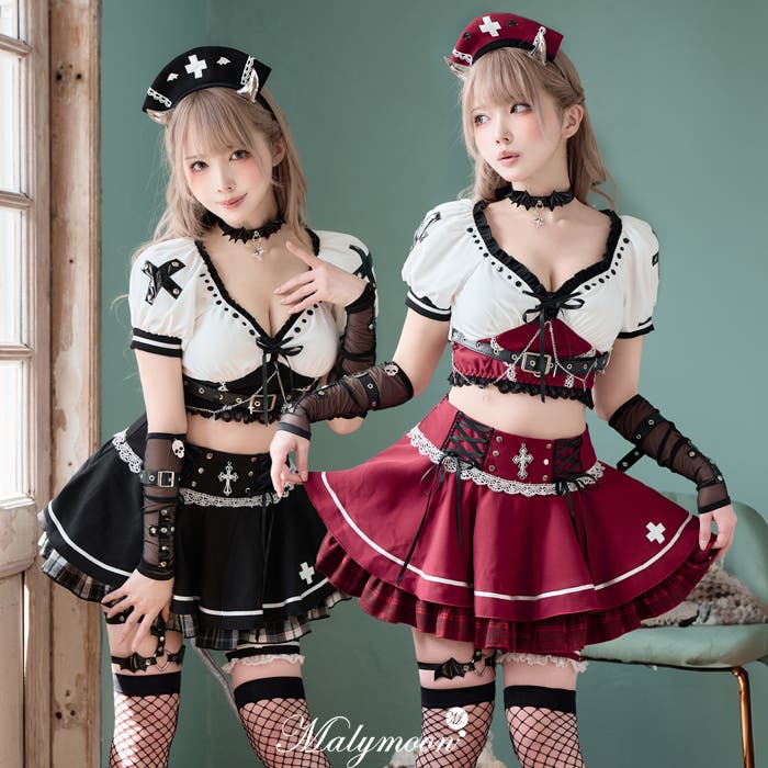 Malymoon コスプレ 衣装 緑×黒 ワンピース　ナース Amazon.co.jp: [Malymoon] コスプレ サイバー ナース 看護師