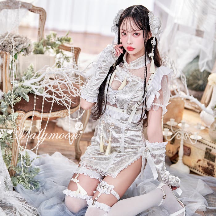 【Malymoon/マリームーン】【9931-2】ホワイトハートホイップチャイナ 9931-2sub1.jpg