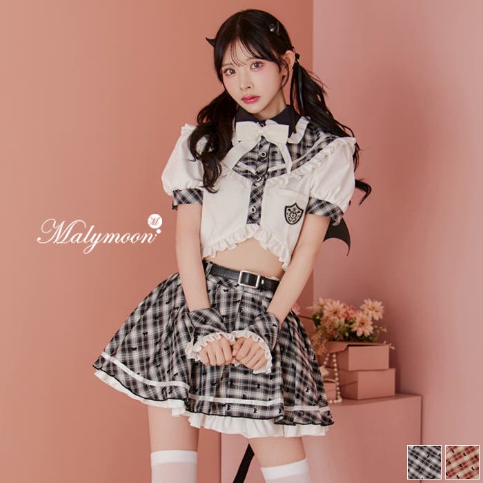 デビルチャームフリルセーラー【Malymoon/マリームーン】 デビルチャームフリルセーラー《ハロウィンコスプレ9点セット