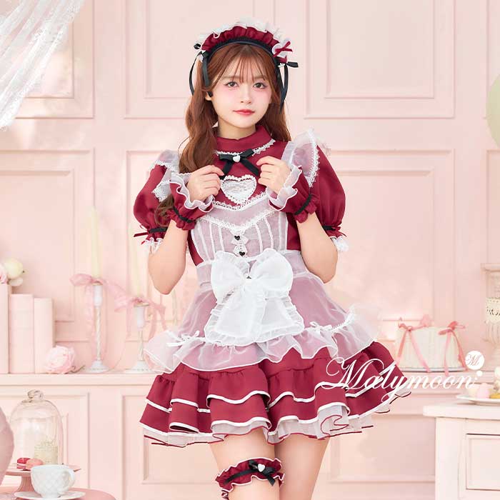 景井ひな着用】バレンタインハートホワイトチュールメイド