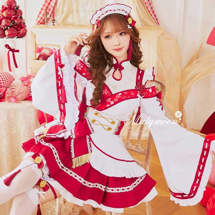 ブルームルージュ巫女メイド《オリジナルコスプレ6点セット