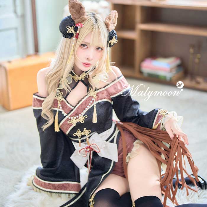 さ*み様 即日発送可能 ブラックチャイナテールホースドレスMalymoon/マリ ブラックチャイナテールホースドレス[品番：MYMT0001113]｜Malymoon