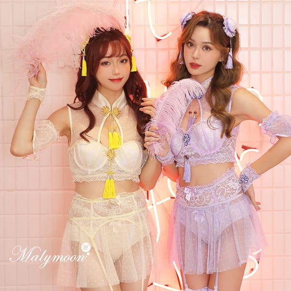 チャイナコスランジェリー2カラー《ハロウィンコスプレ8点セット