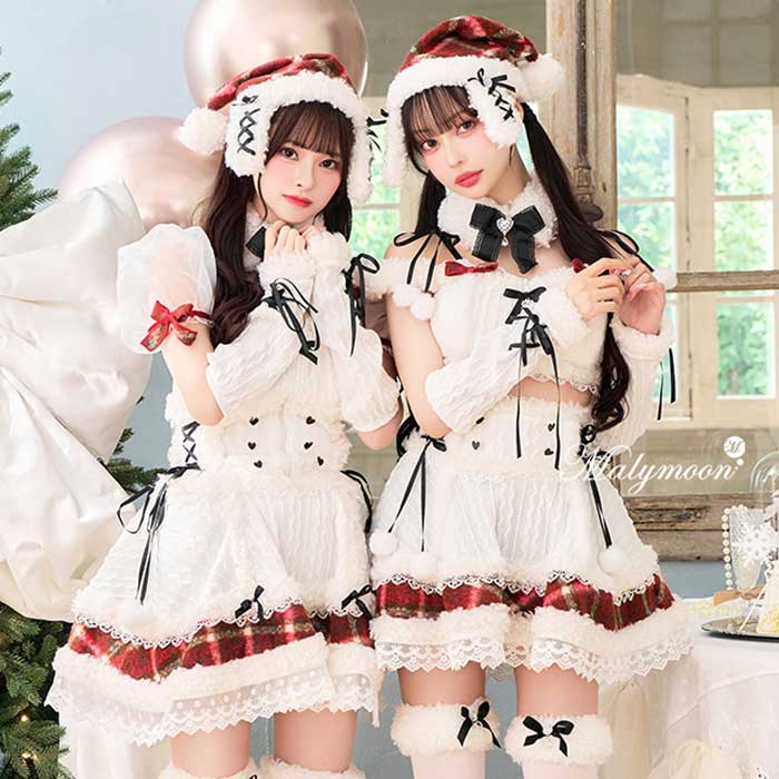 コスプレ マリームーン ミルクニットフレーズたれ耳サンタドレス セパレートタイプ ミルクニットフレーズたれ耳サンタドレス[品番：MYMT0001114