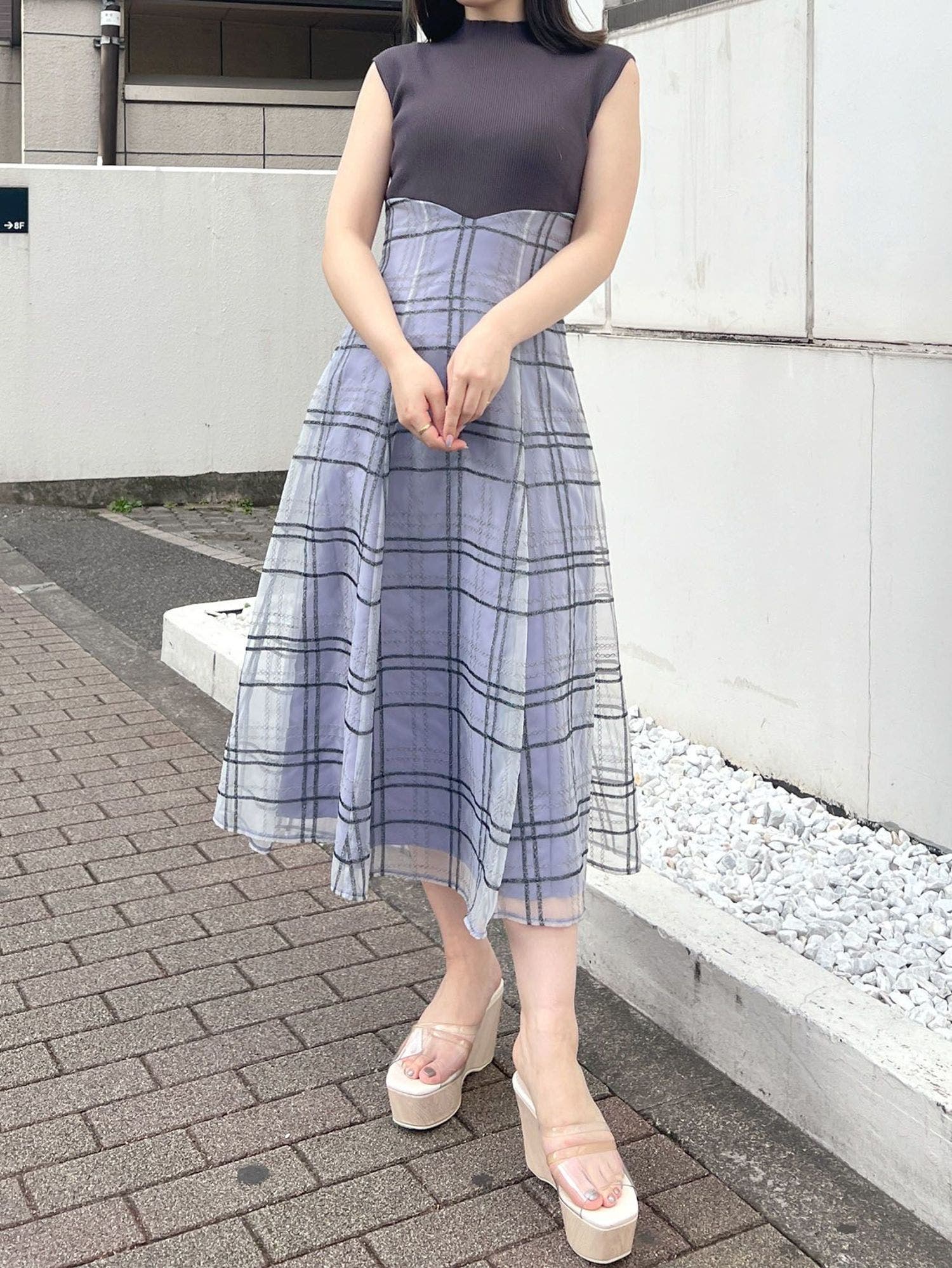 LILY BROWN（リリーブラウン）の「ニットドッキングワンピース
