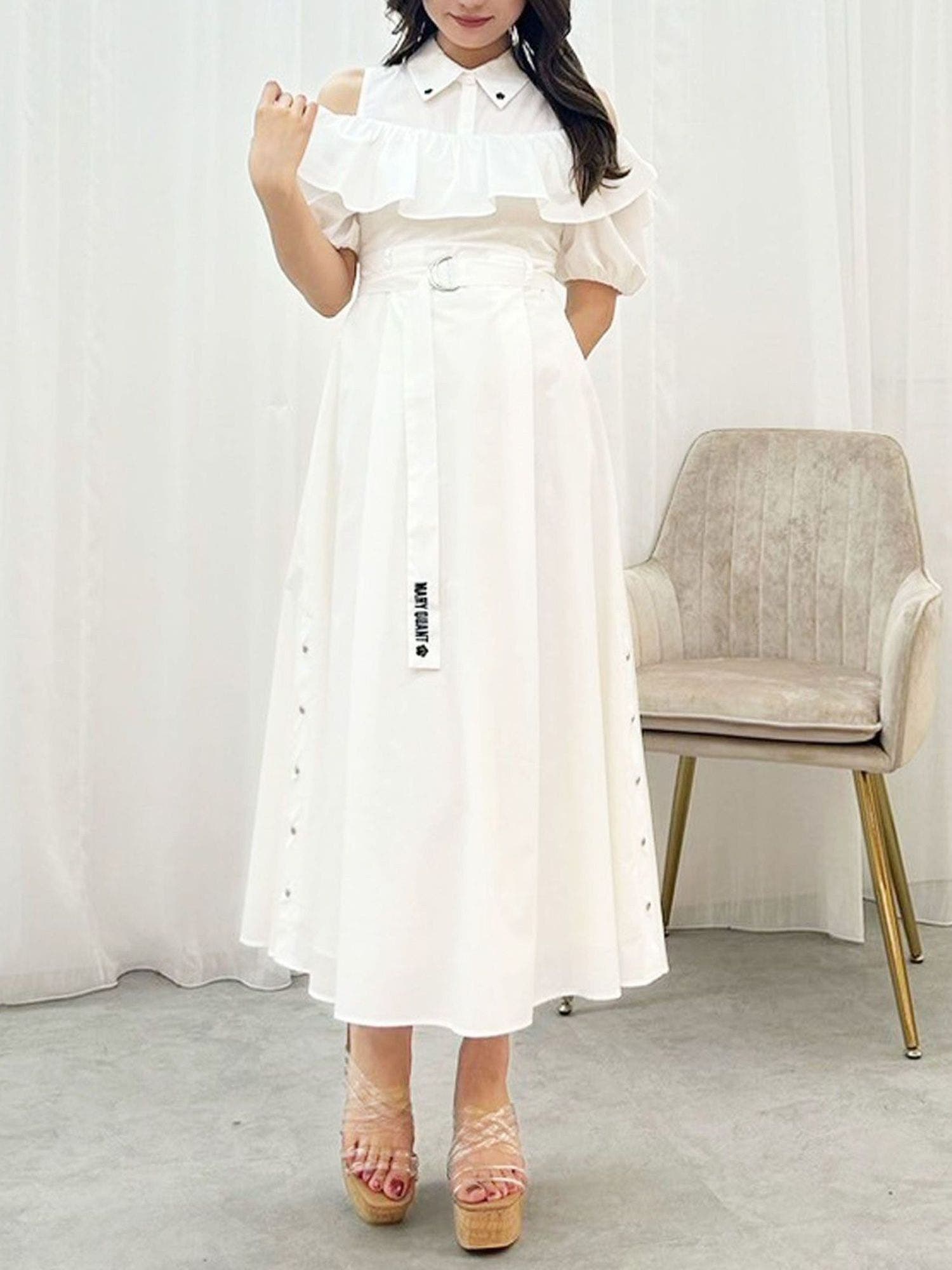 MARY QUANTコラボ】ラッフルシャツワンピース[品番：MKSW0062653  