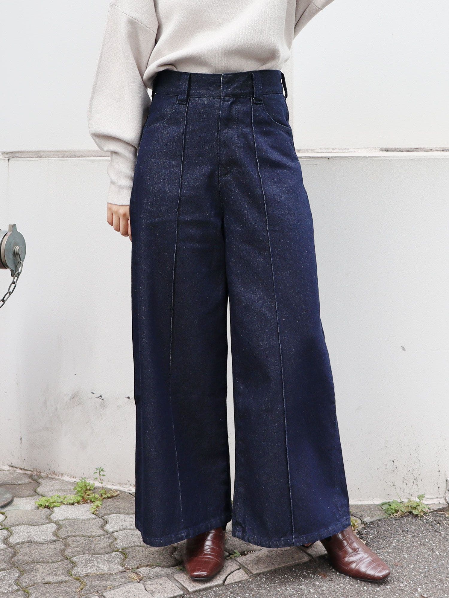 タックワイドデニムパンツ[品番：MKSW0026054]｜MURUA（ムルーア