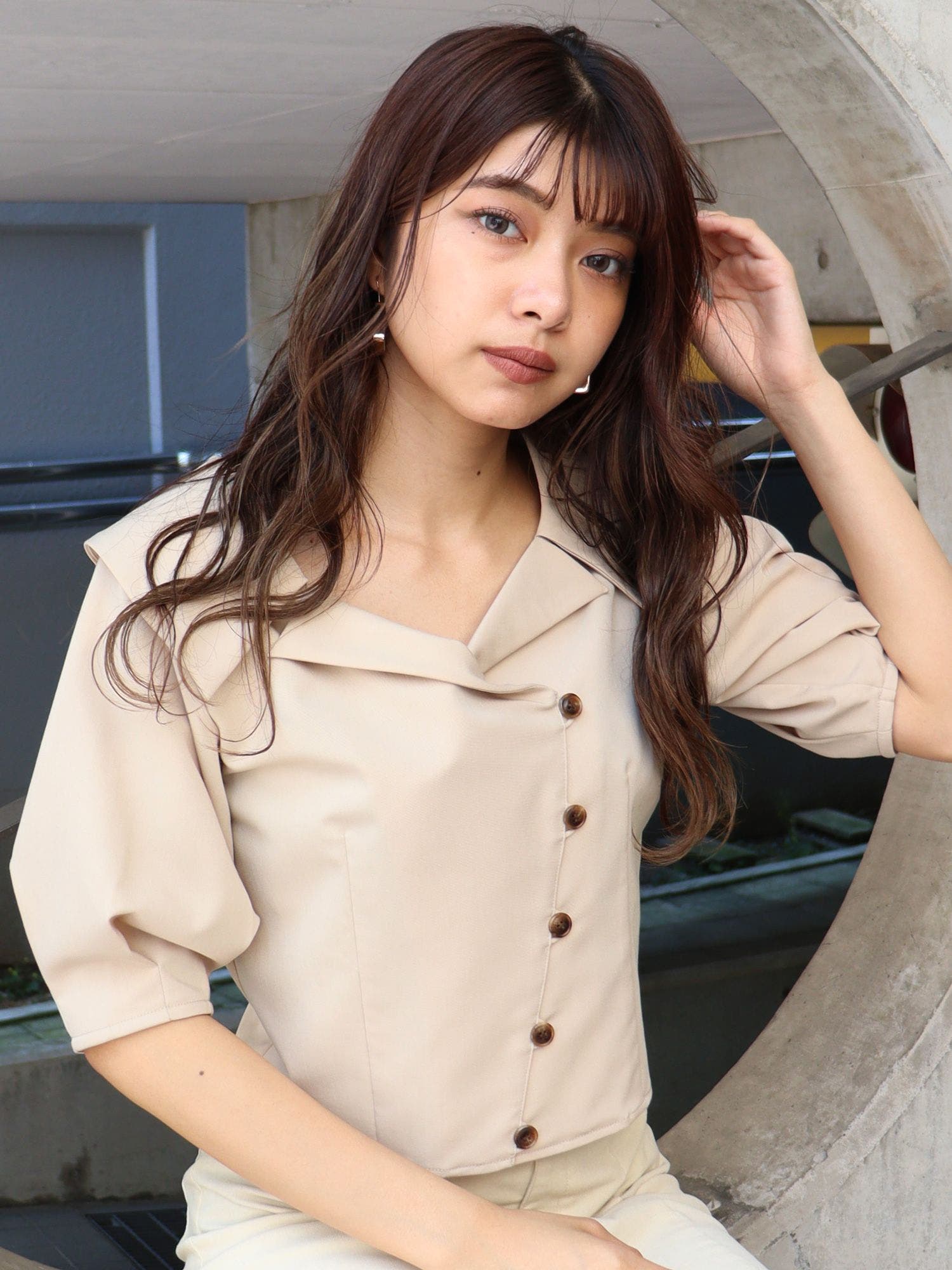 MURUA - 未使用タグ付【MURUA】シフォン背抜き変わり袖 Aライン テーラードジャケット MURUA - 未使用タグ付【MURUA】シフォン背抜き変わり袖 Aライン