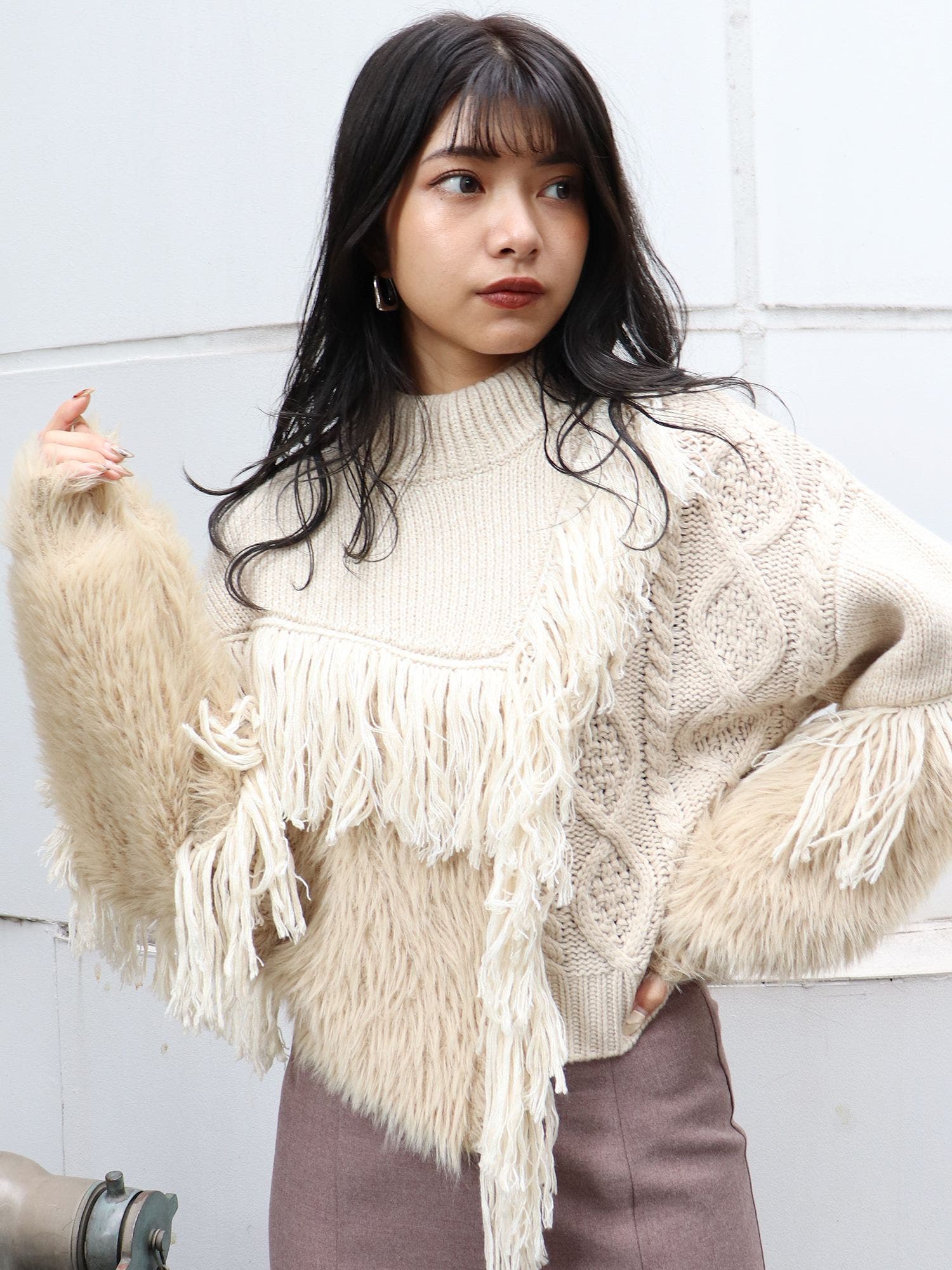 アレンジフリンジニット[品番：MKSW0040910]｜MURUA（ムルーア）の