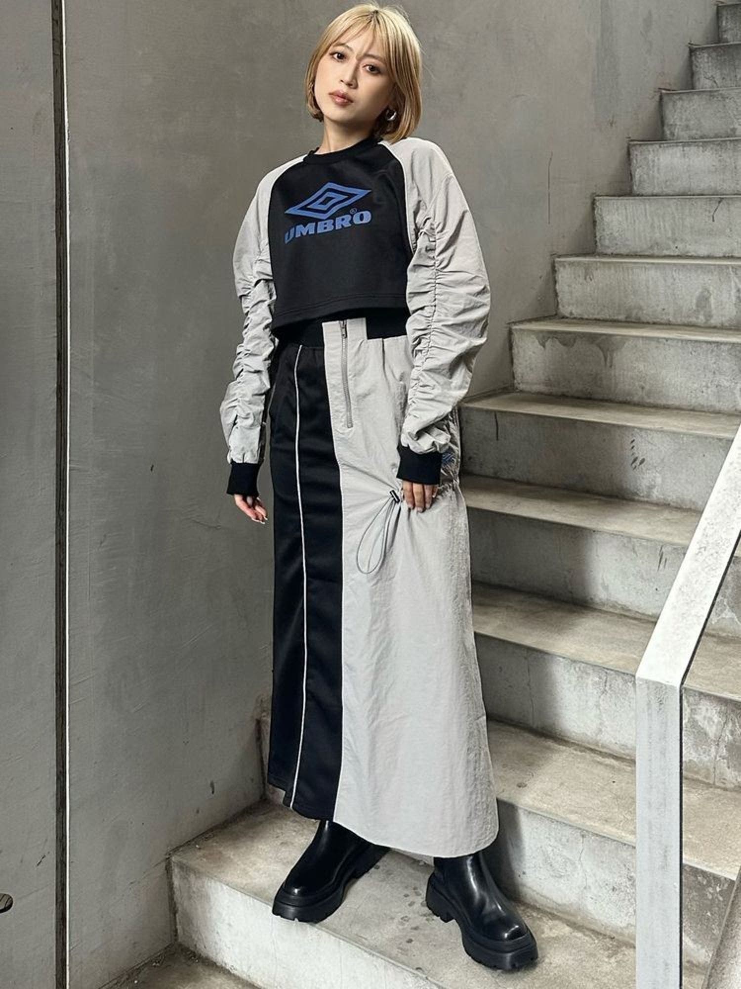 kolor 定価約15万円 異素材ミックス チェック柄コンビミディ