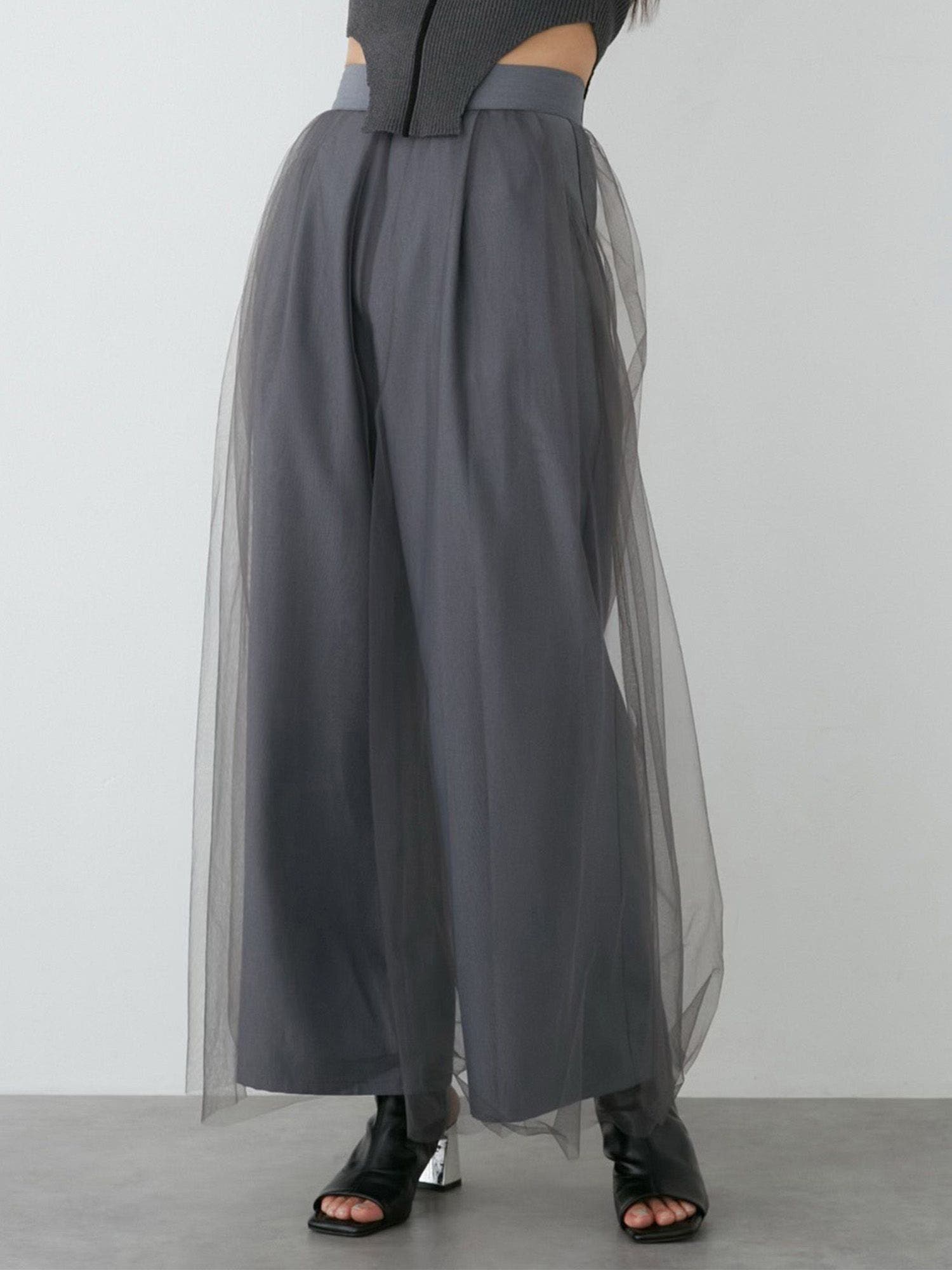 チュールレイヤードワイドパンツ[品番：MKSW0061919]｜MURUA