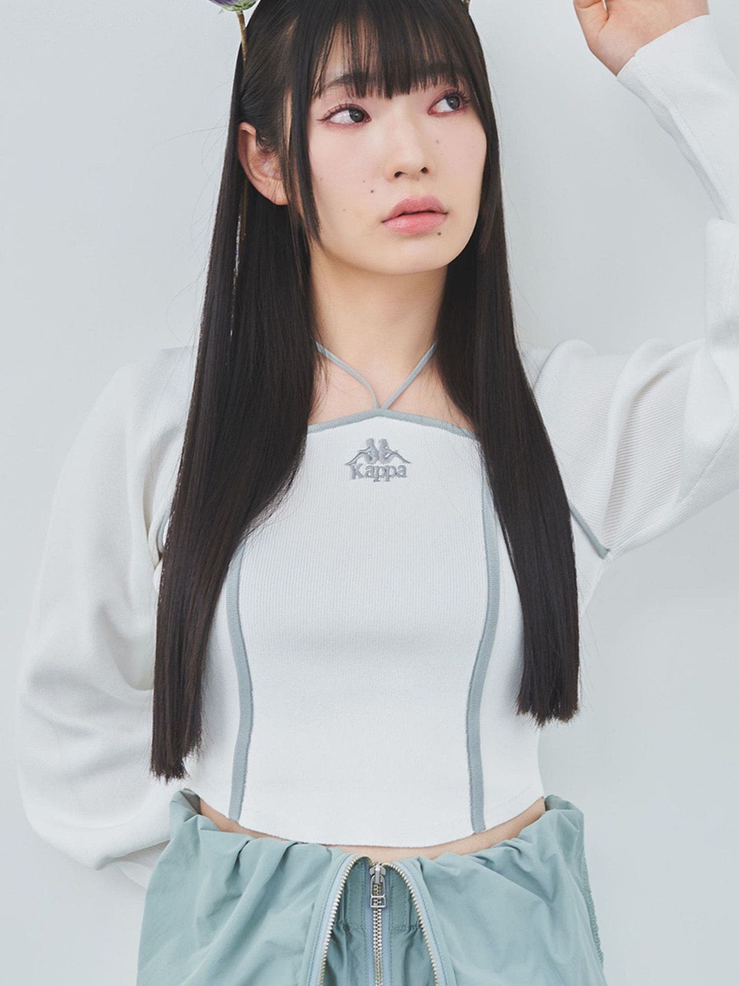 Kappa】トリミングリボンネックニット[品番:MKSW0062984 Kappa】トリミングリボンネックニット[品番:MKSW0062984