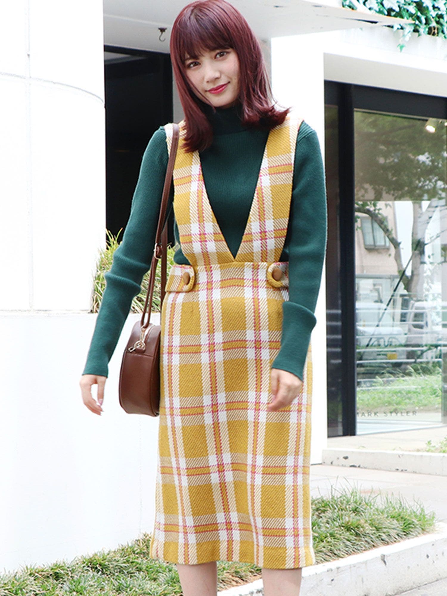 sw】レトロチェックナロージャンスカ[品番：MKSW0017369]｜dazzlin