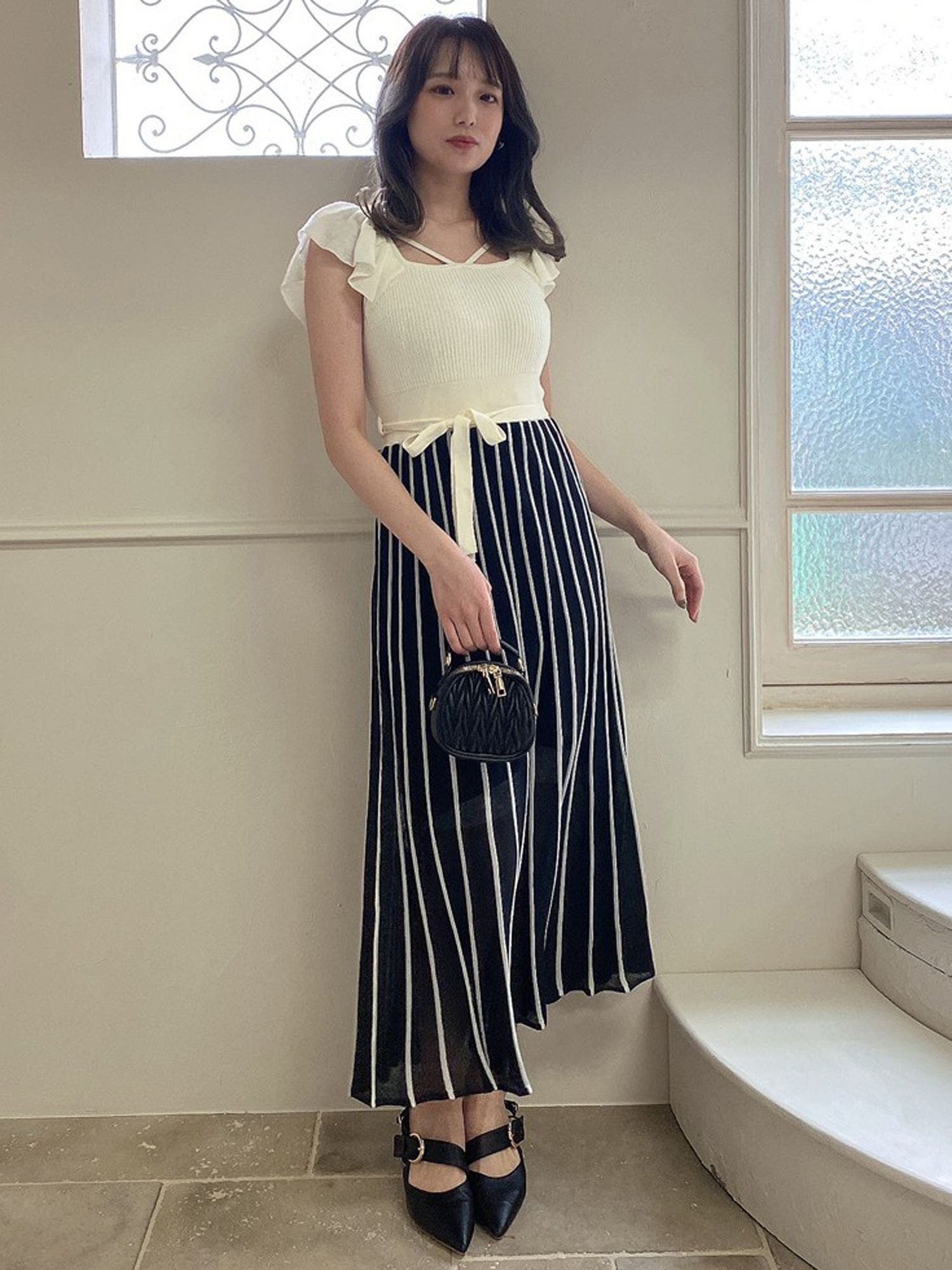 dazzlin ワンピース シアーポロニットミニワンピース : ZOZOTOWN
