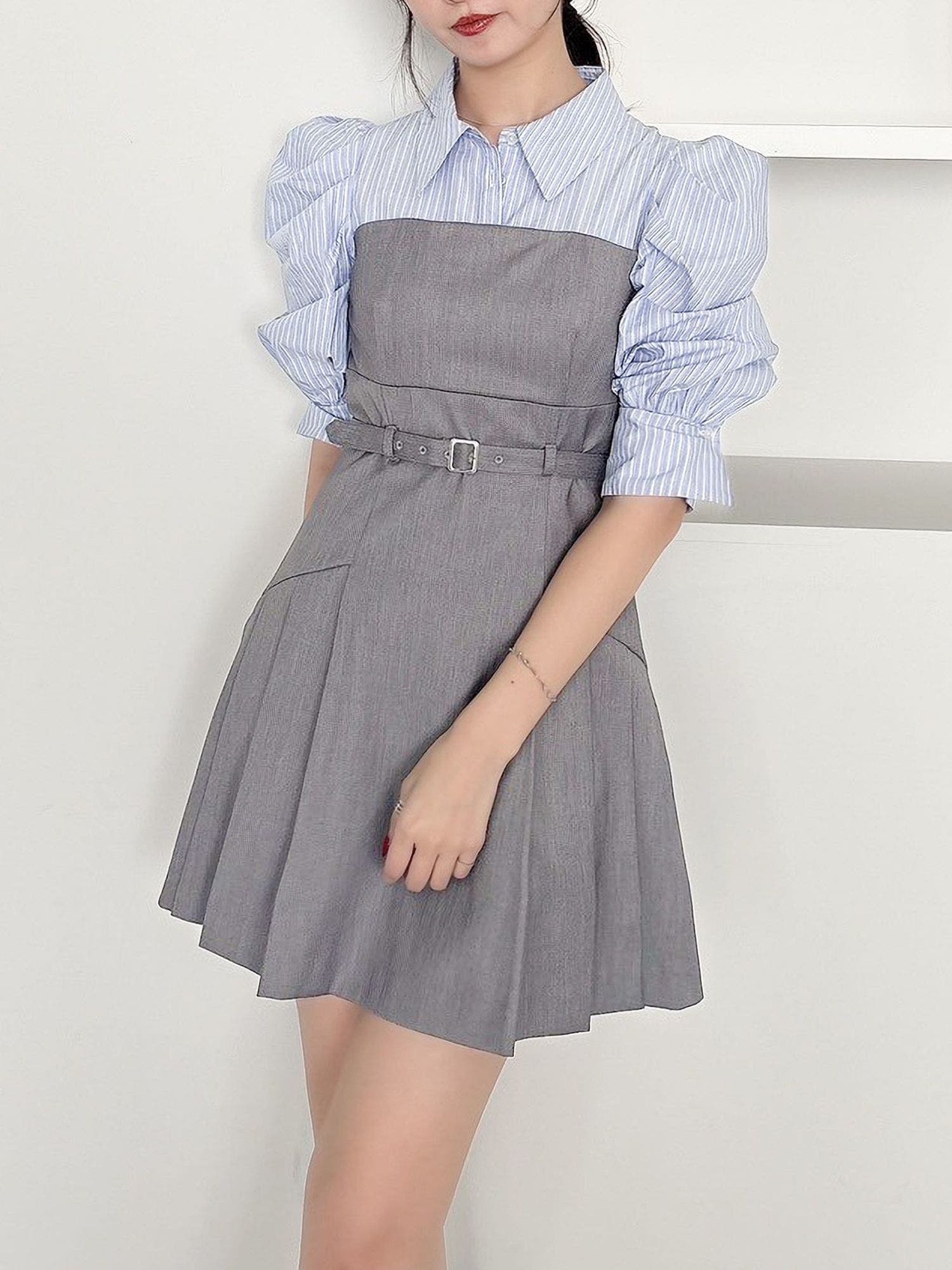 dazzlin レイヤードシャツミニワンピース ベージュ S ダズリン dazzlin レイヤードシャツミニワンピース （ベージュ