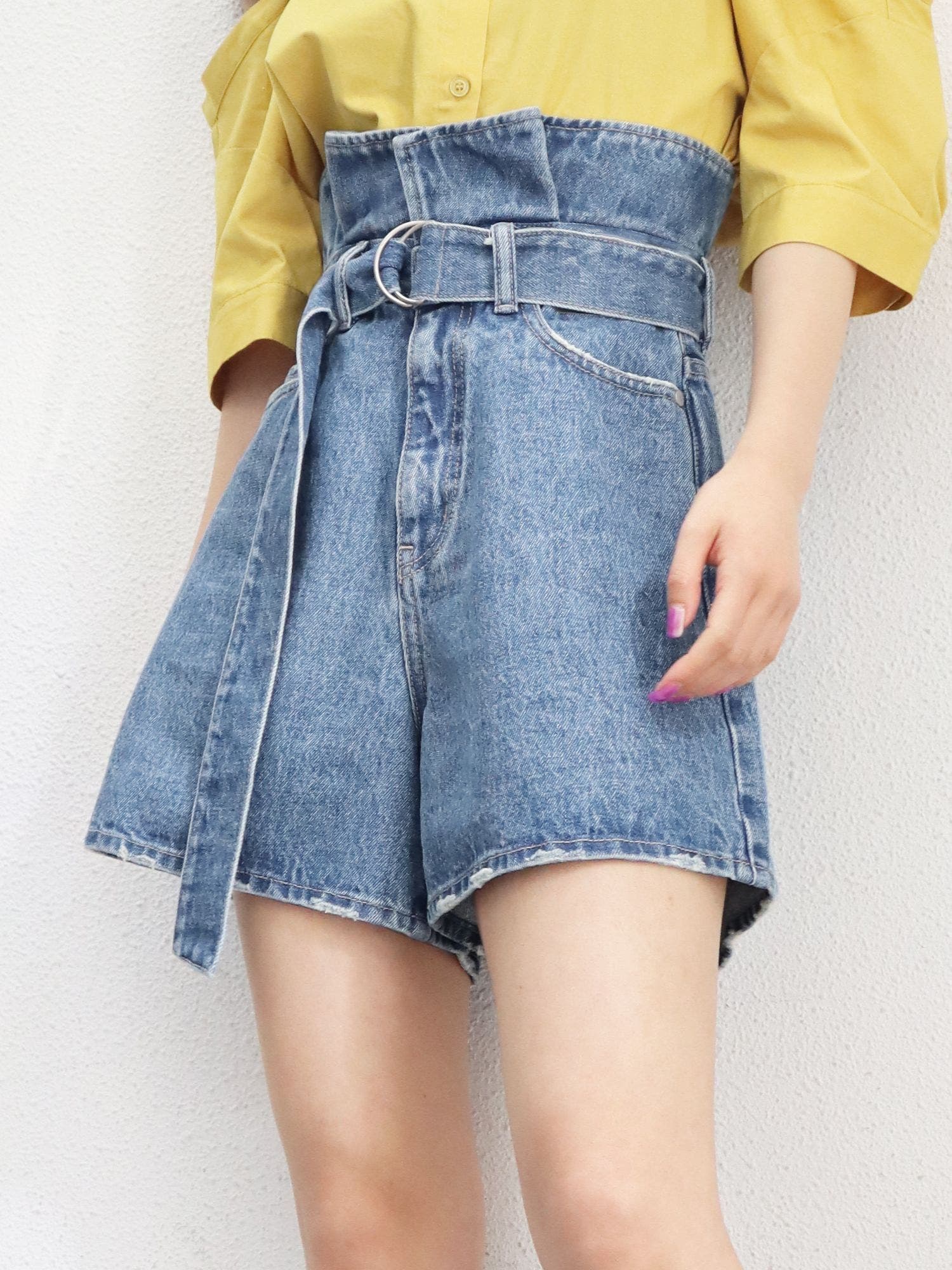 epa デニムハイウエストショートパンツ　M epa デニムハイウエストショートパンツ M - メルカリ