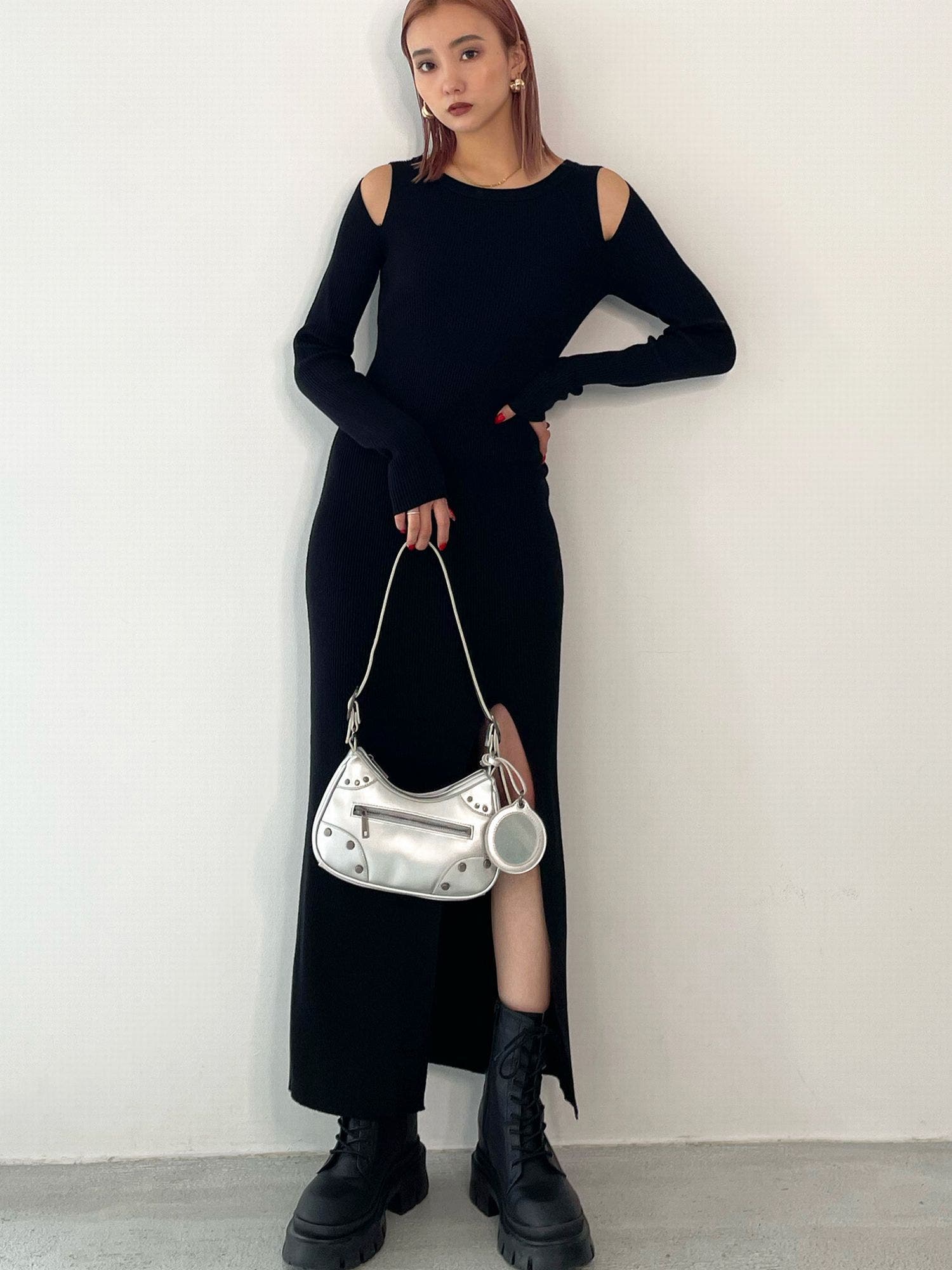 ESCADA エスカーダ ワンピース 上質な素材 黒 キャメル ストレッチ