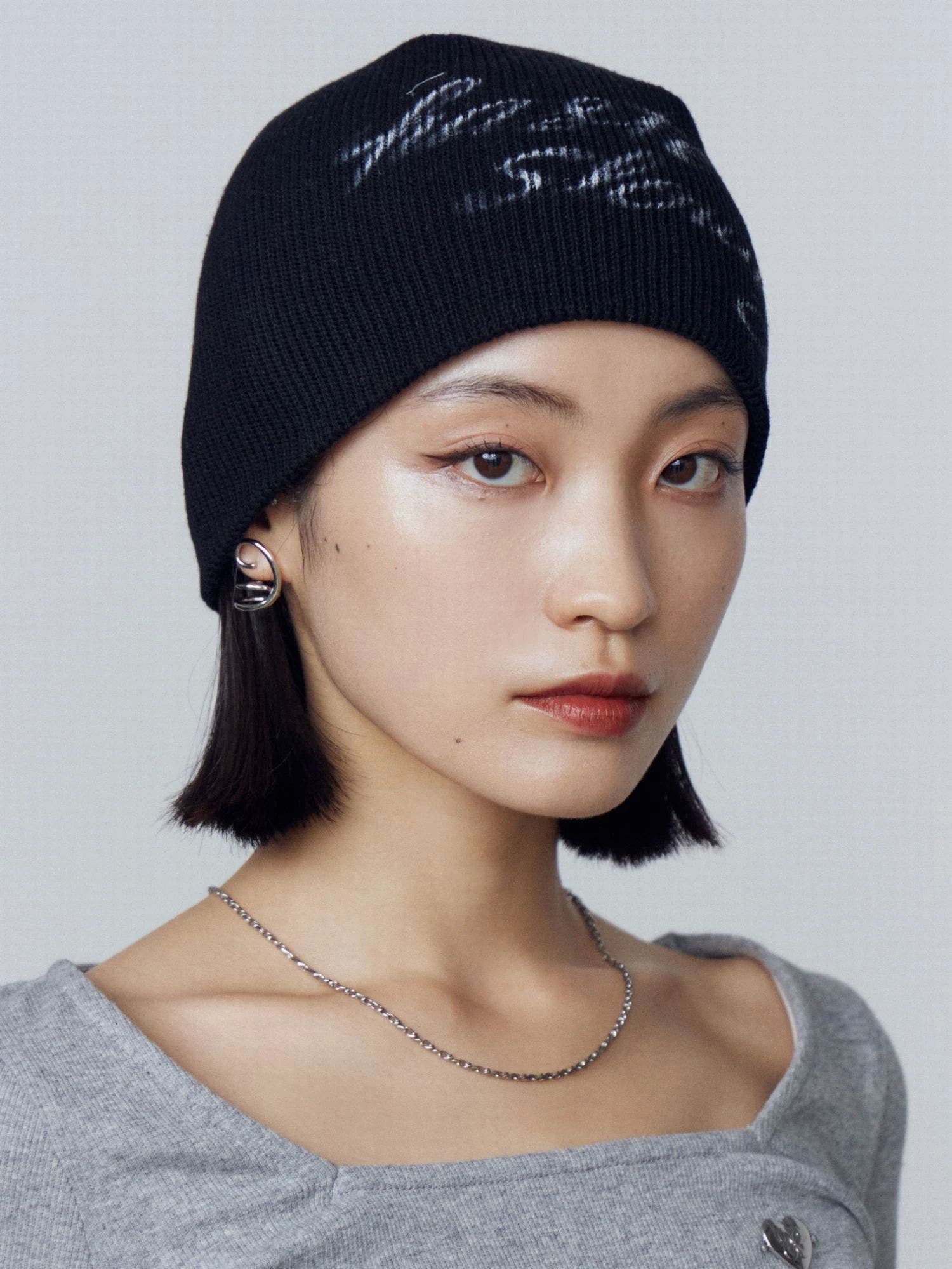 60% 音符　音符柄　ビーニー　ニット帽 60% 音符 音符柄 ビーニー ニット帽 60% 音符音符柄ビーニーニット帽