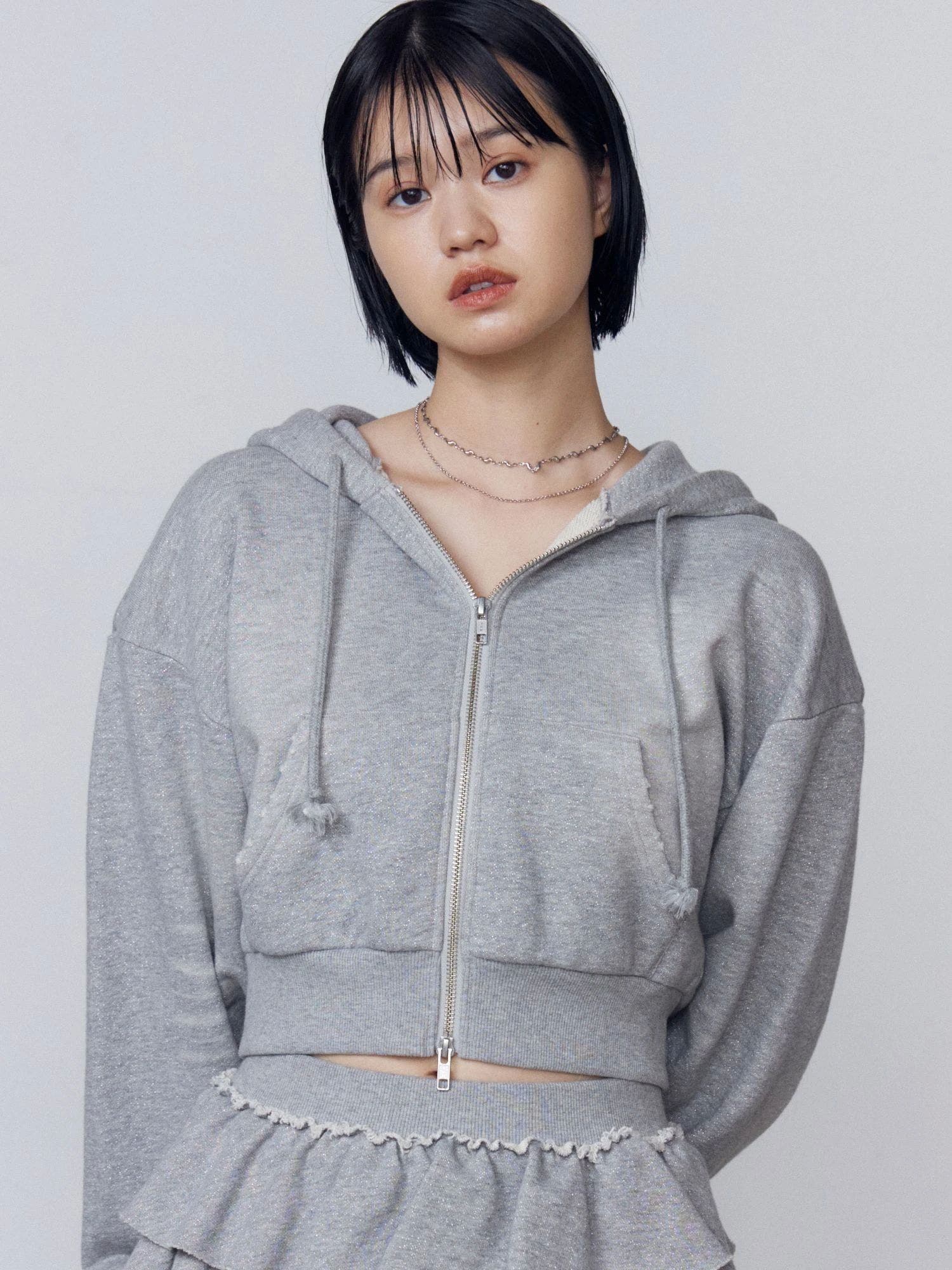 シェービングショートジップフーディ[品番：MKSW0066364]｜EMODA