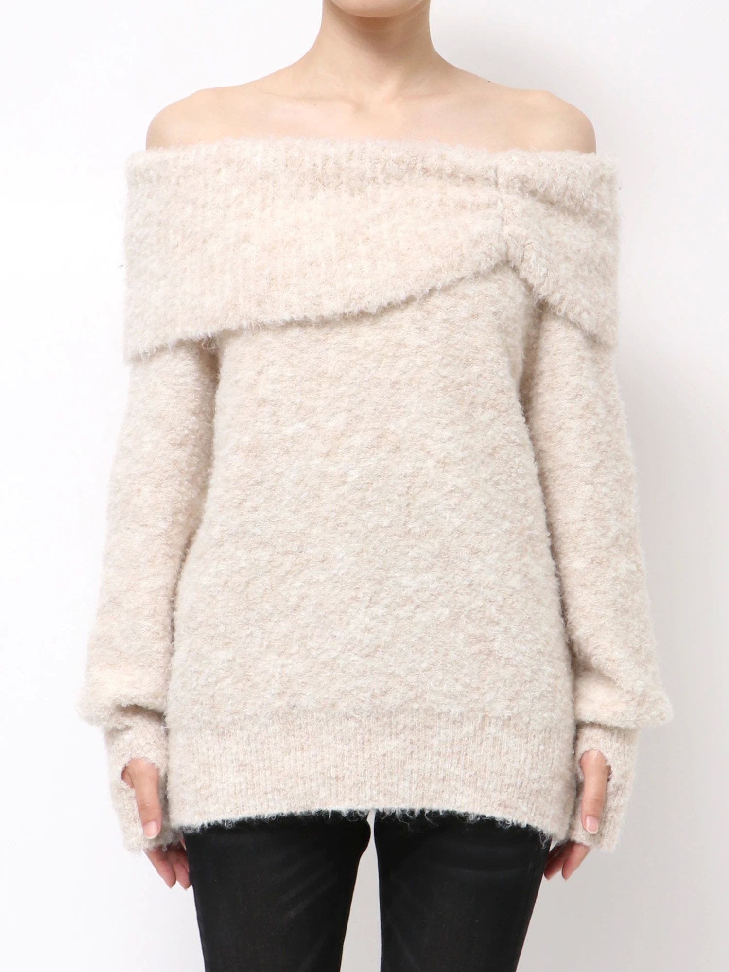 TUCK OFF SHOULDER KNIT[品番：MKSW0069218]｜EMODA（エモダ