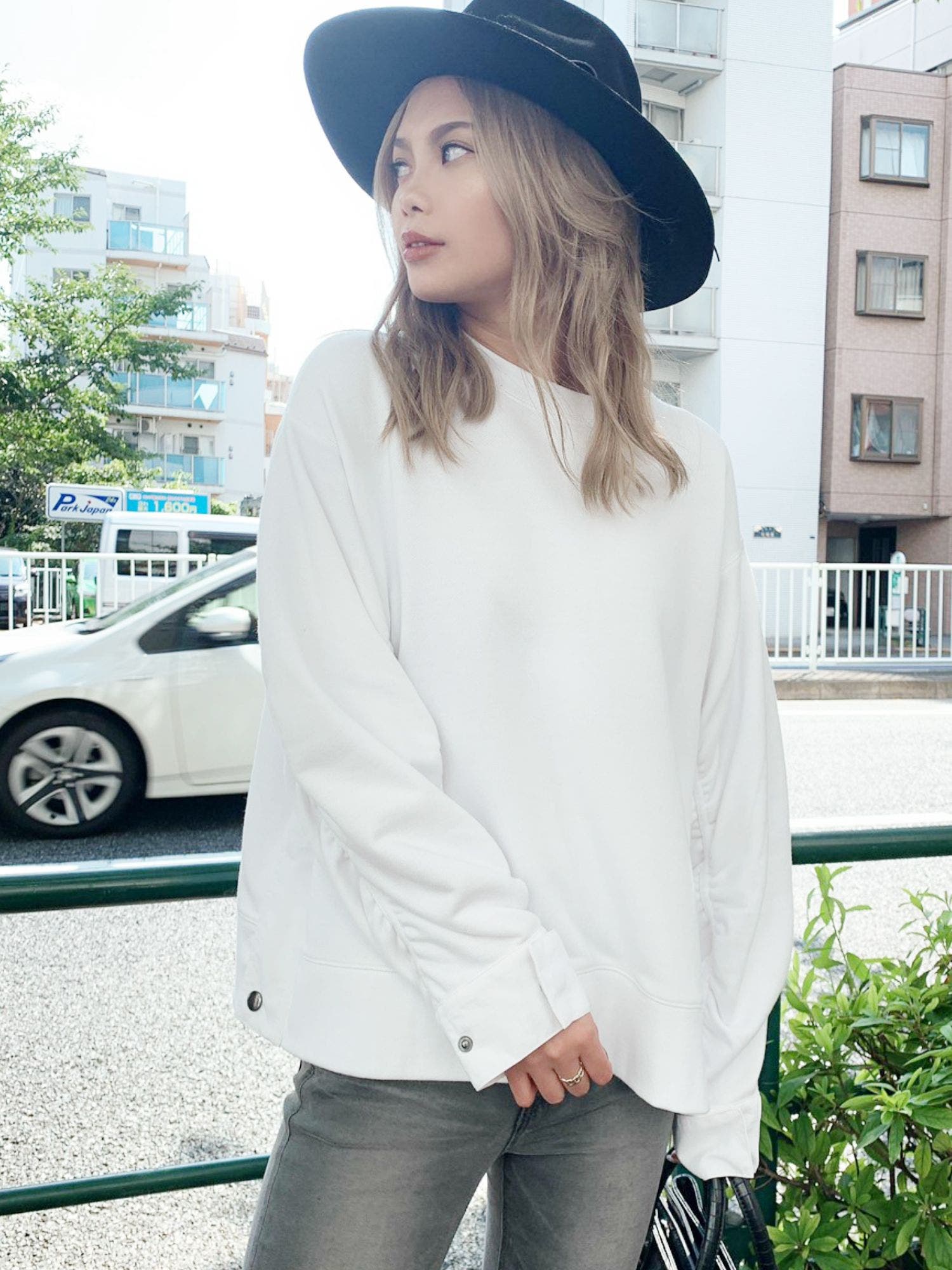 sleeveギャザードッキングスウェットTOPS[品番：MKSW0033346]｜GYDA
