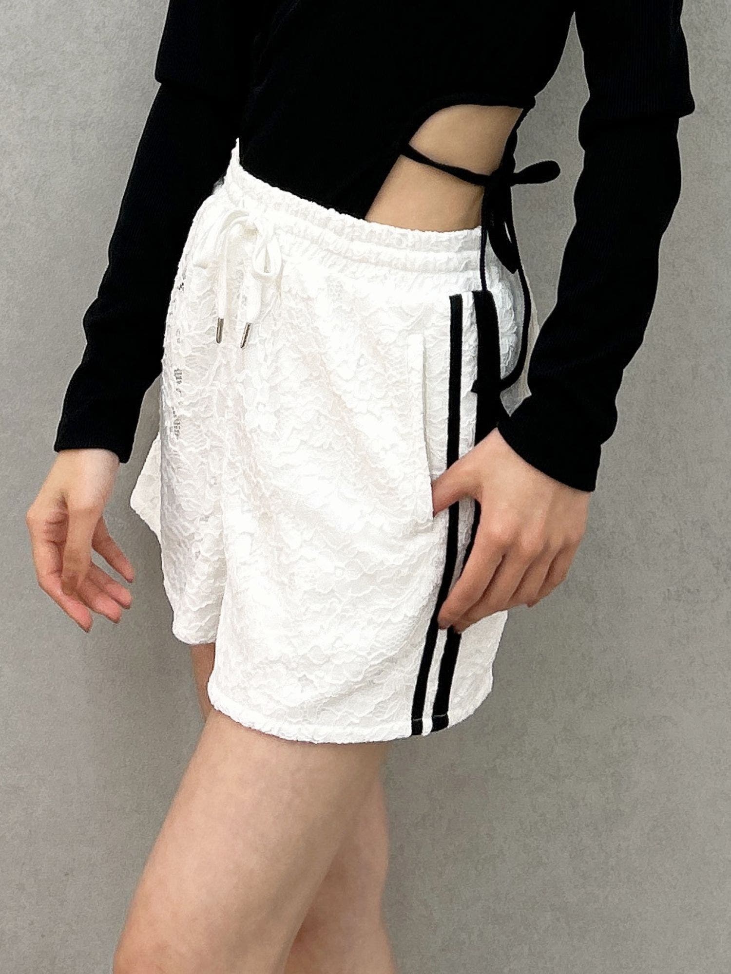 d.i.aリング付きキラキラレースショーパン ラインレースショートパンツ[品番：MKSW0062756]｜GYDA（ジェイダ