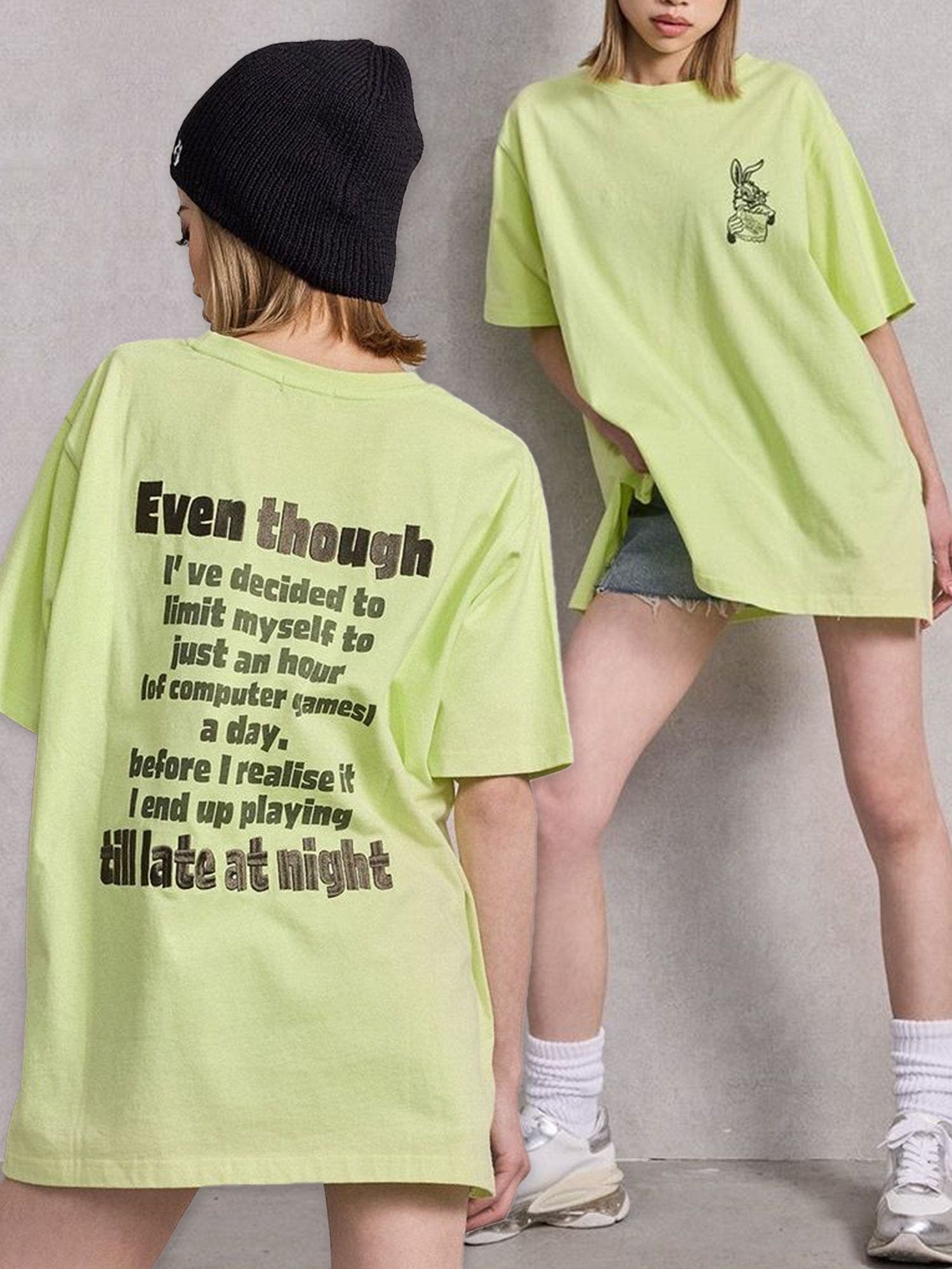 SHOPLIST限定】Mr Right BUNNYショートロングTシャツ[品番