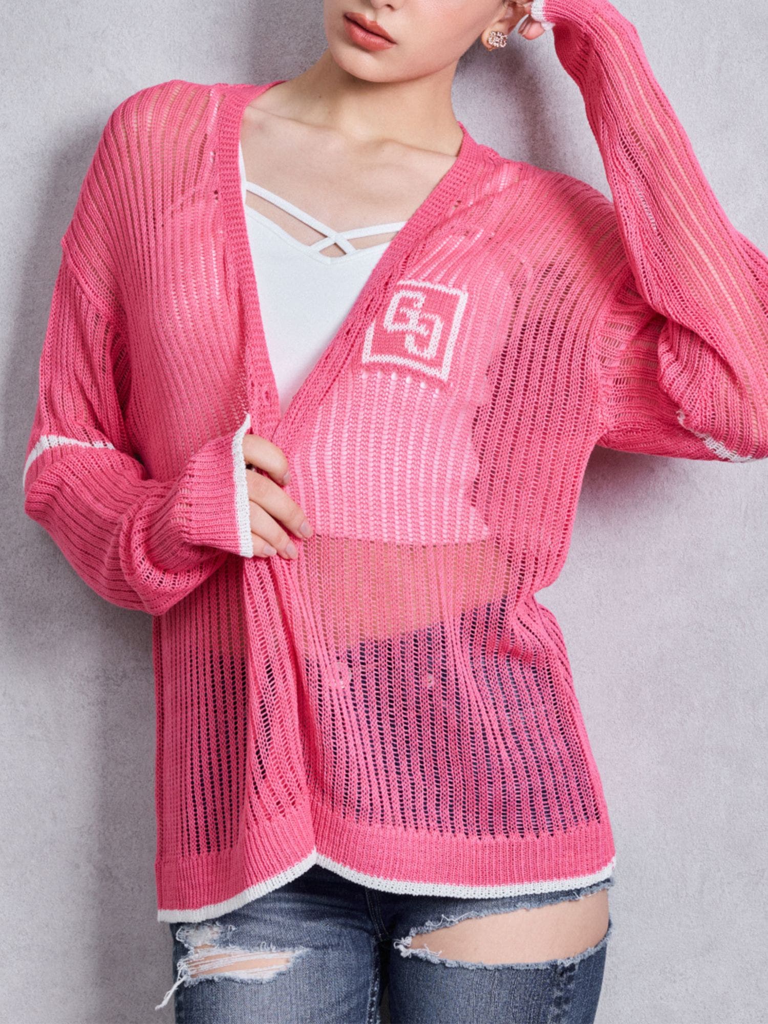 【期間限定】 GG AIRY ニットカーディガン[品番：MKSW0065307]｜GYDA トップス