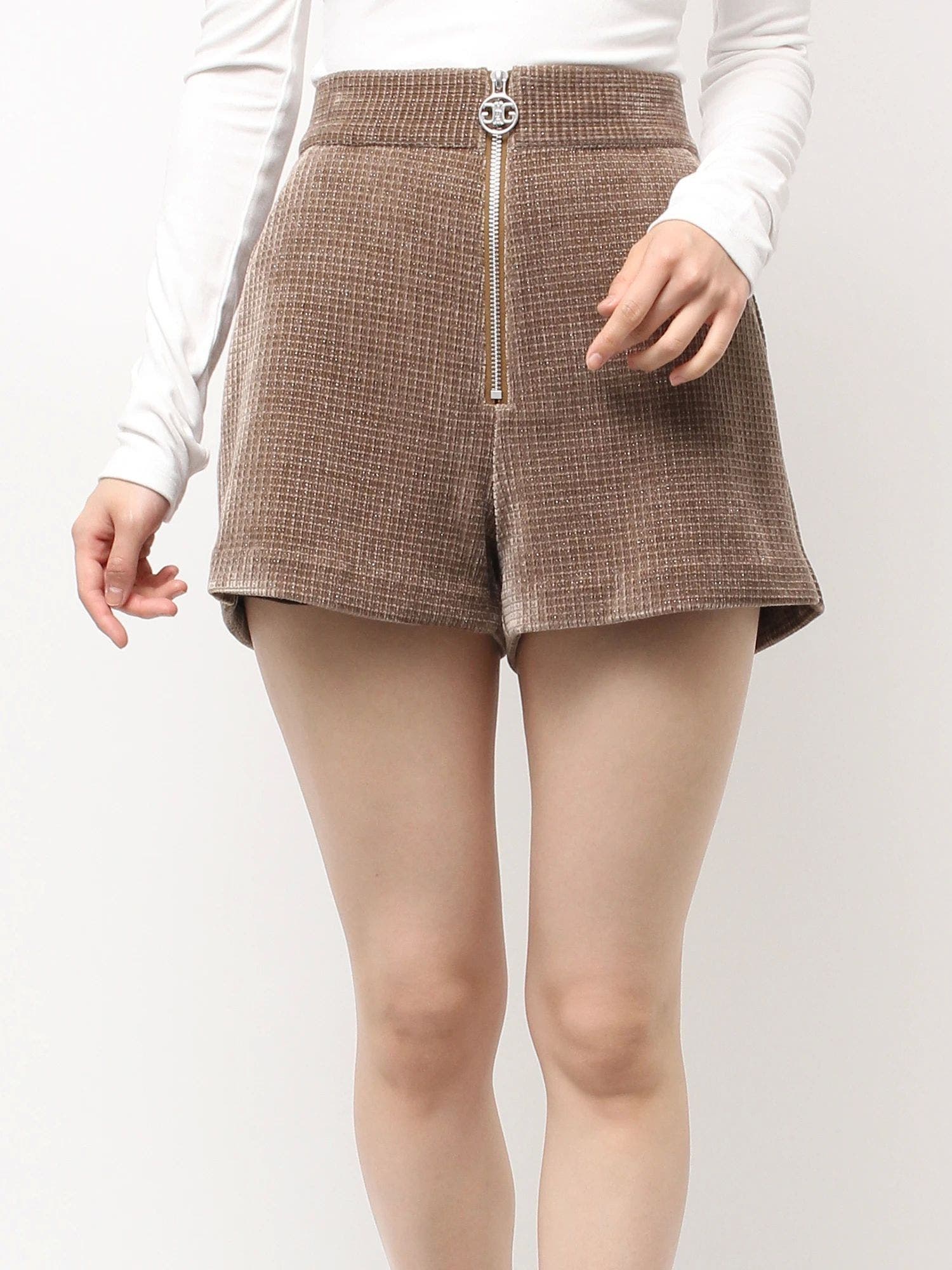 Symmetry GYDAラメコーデュロイショートパンツ[品番：MKSW0066513 