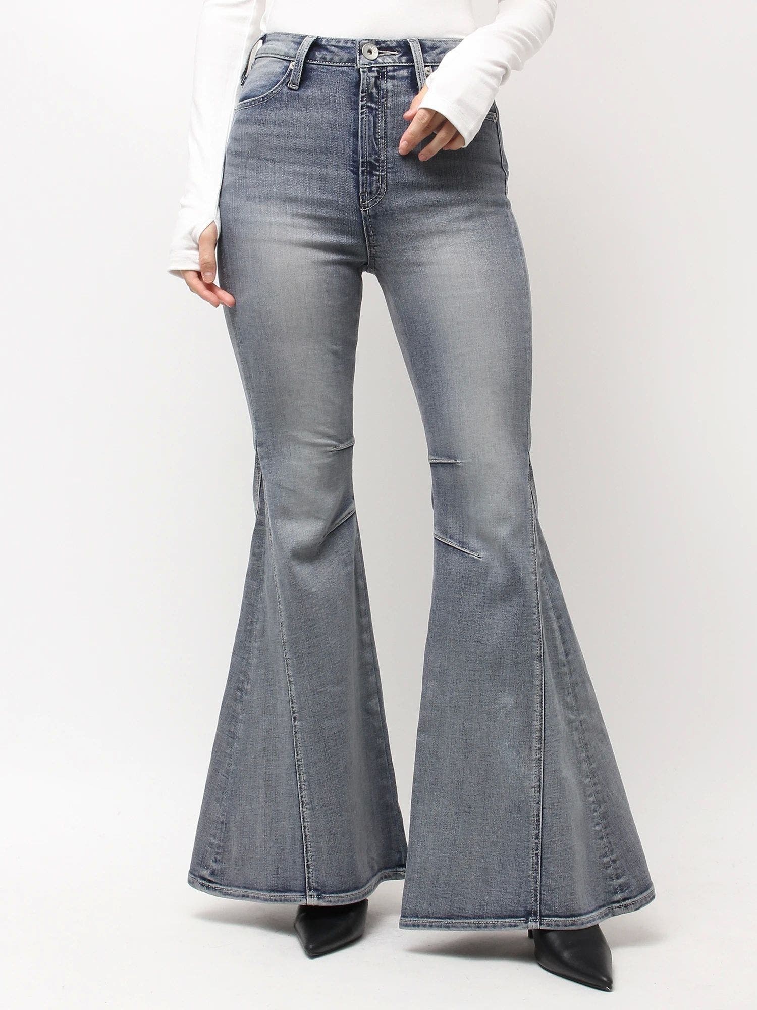 服/ファッション 11.GYDA FLARE DENIM ハイウエストleg lengthフレアデニムパンツ[品番：MKSW0066512]｜GYDA
