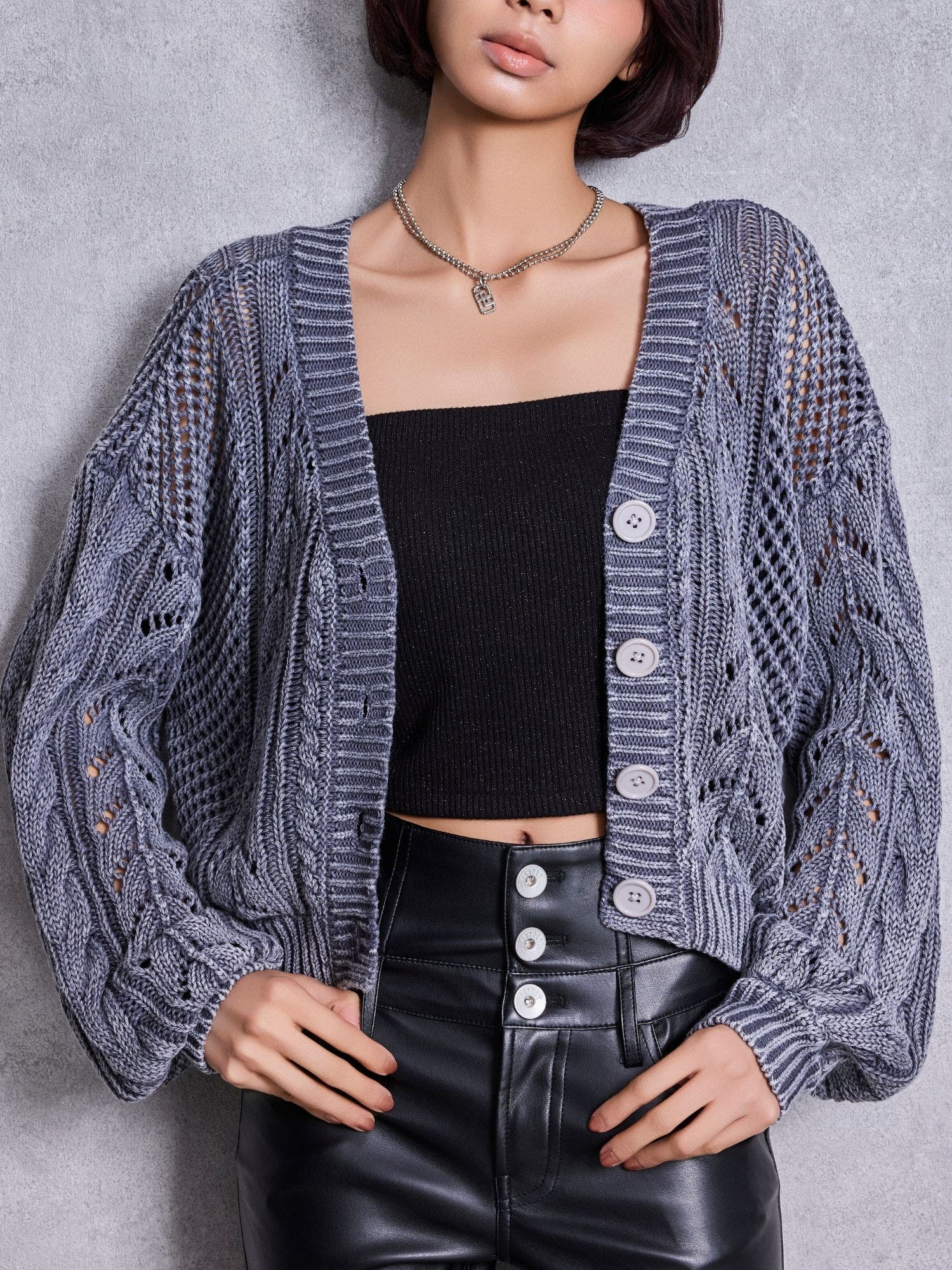 2WAYメッシュブリーチニットトップス[品番：MKSW0071149]｜GYDA
