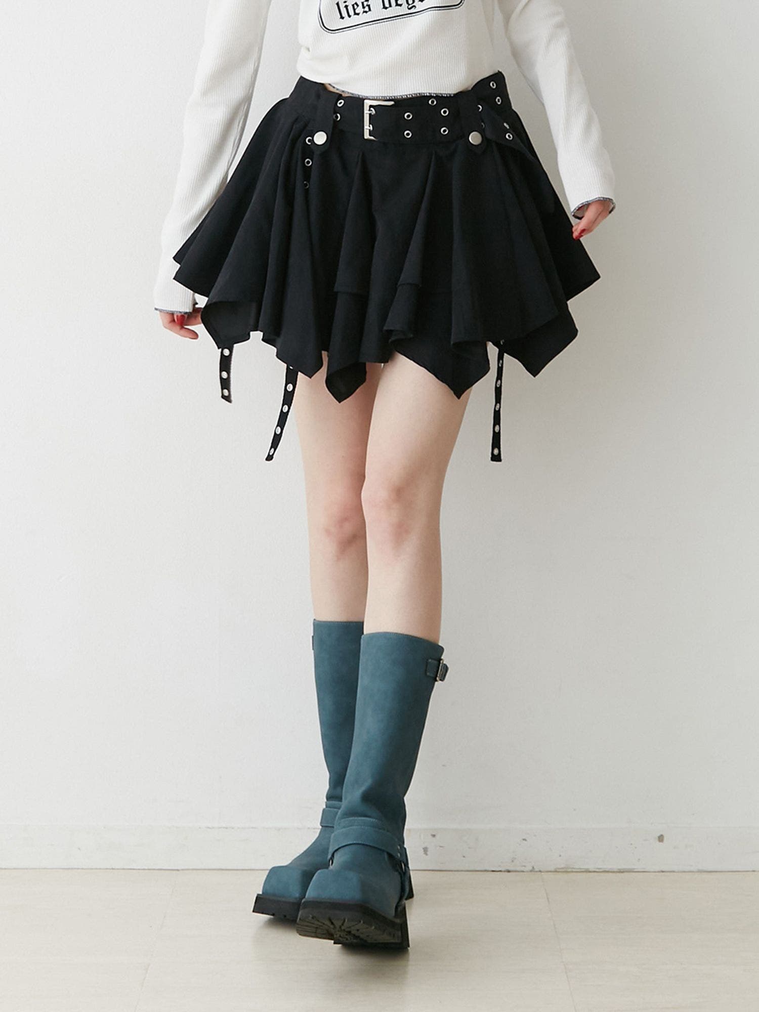 アシメヘムベルテッドミニスカート[品番：MKSW0058725]｜jouetie