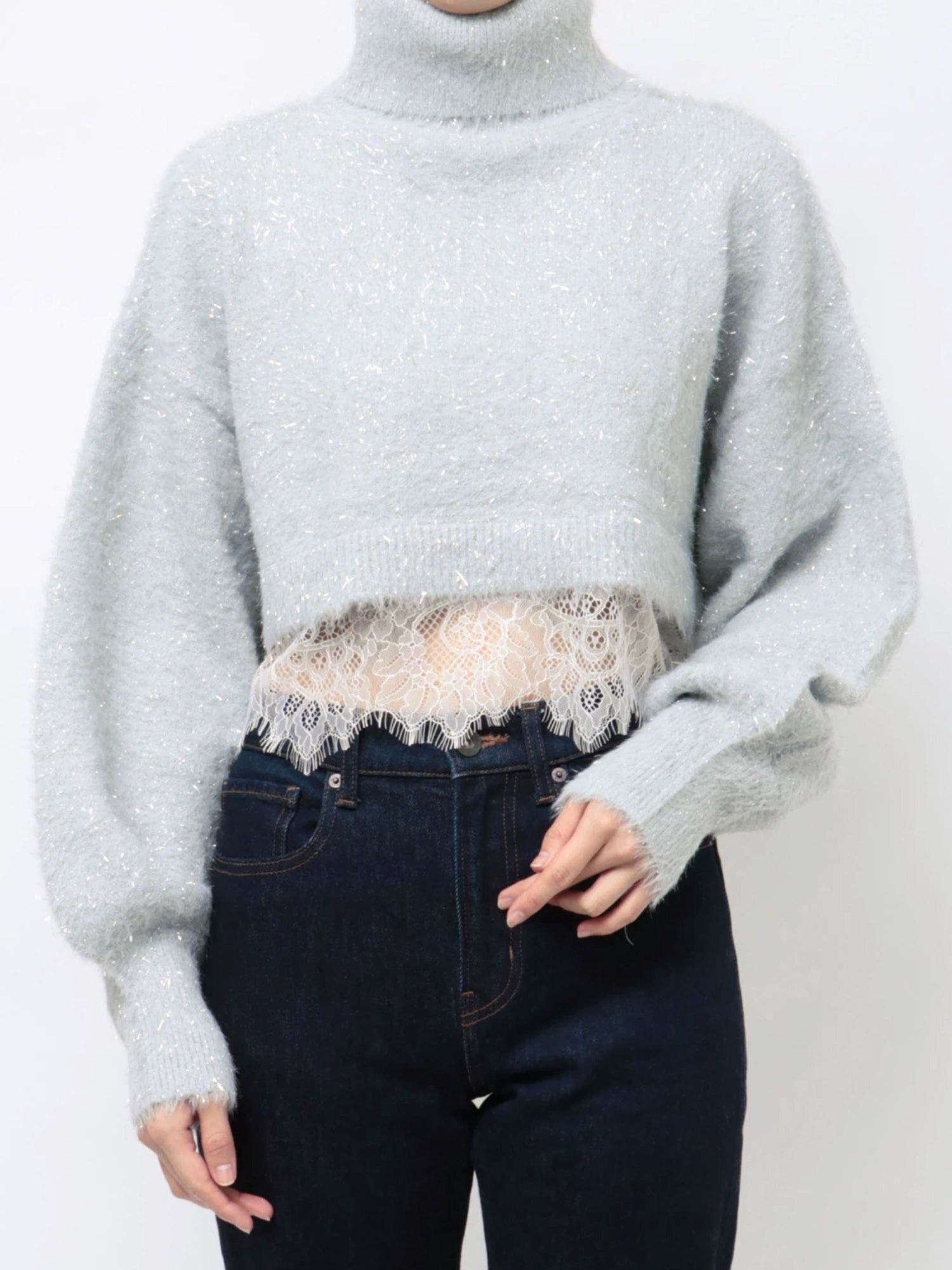 レースドッキングニット main image 0