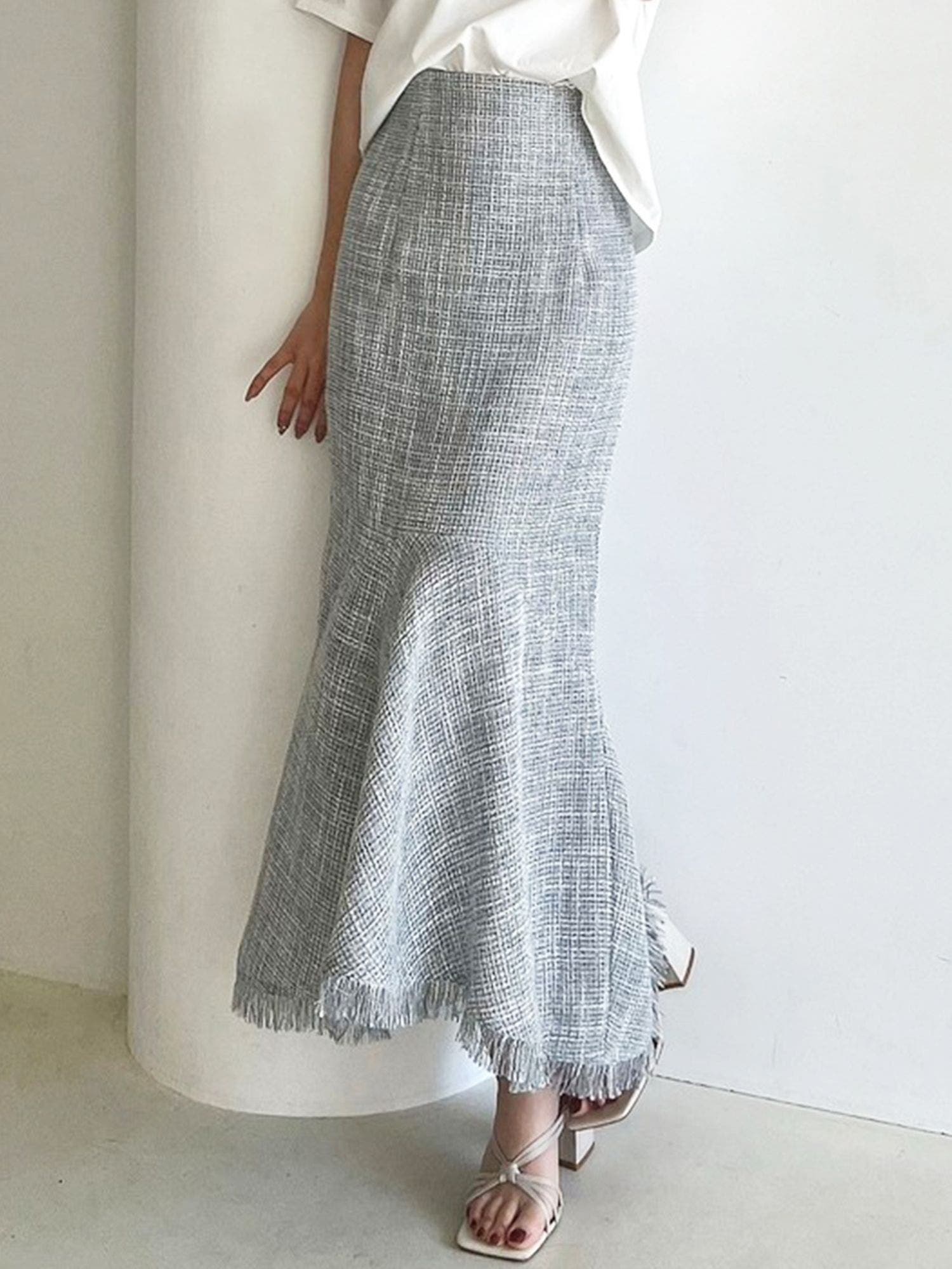 新品 マックスマーラ ハリスツイード スカート ツイード レッド