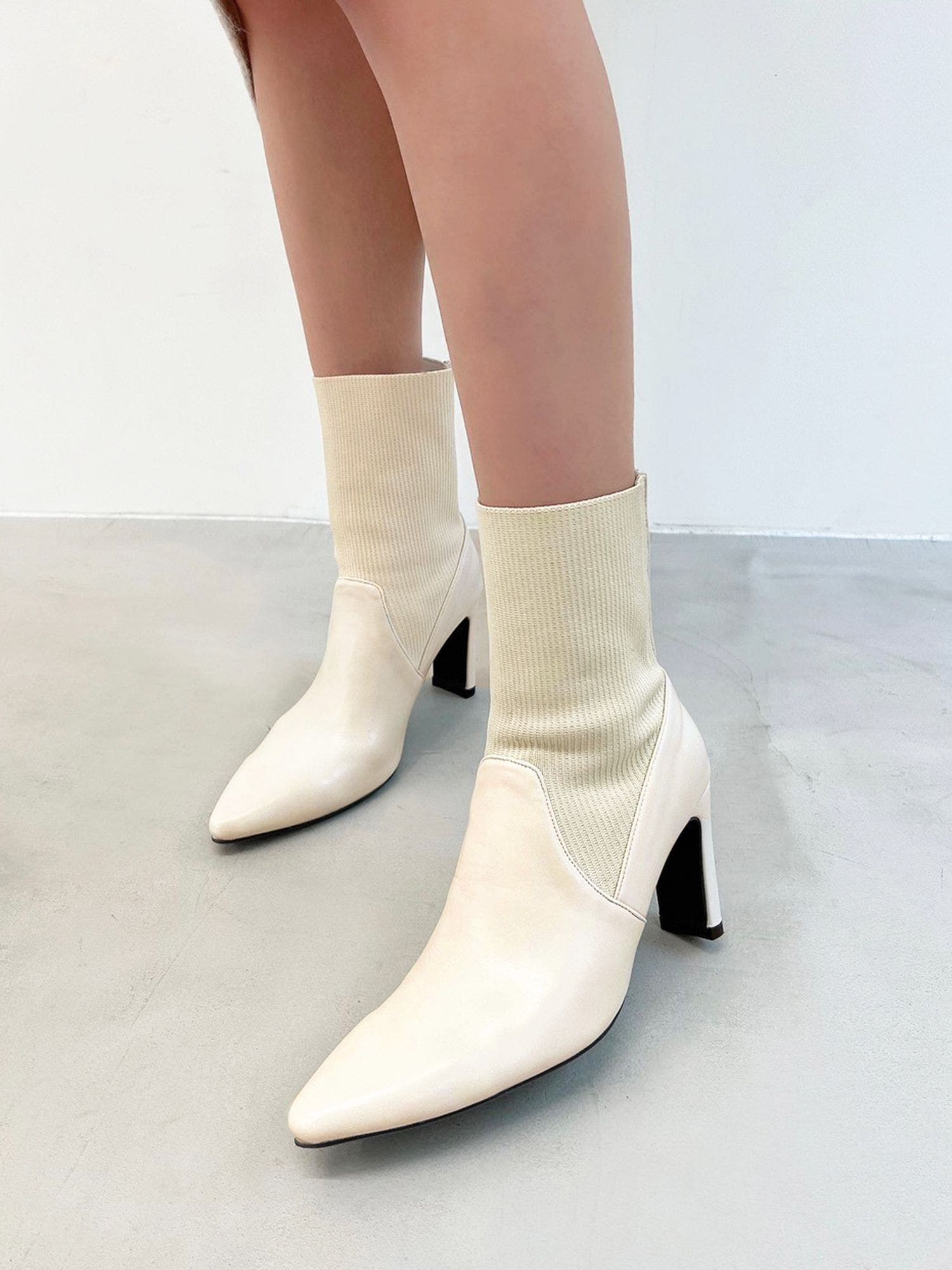 ポインテッドトゥソックスブーツ[品番：MKSW0054924]｜RESEXXY