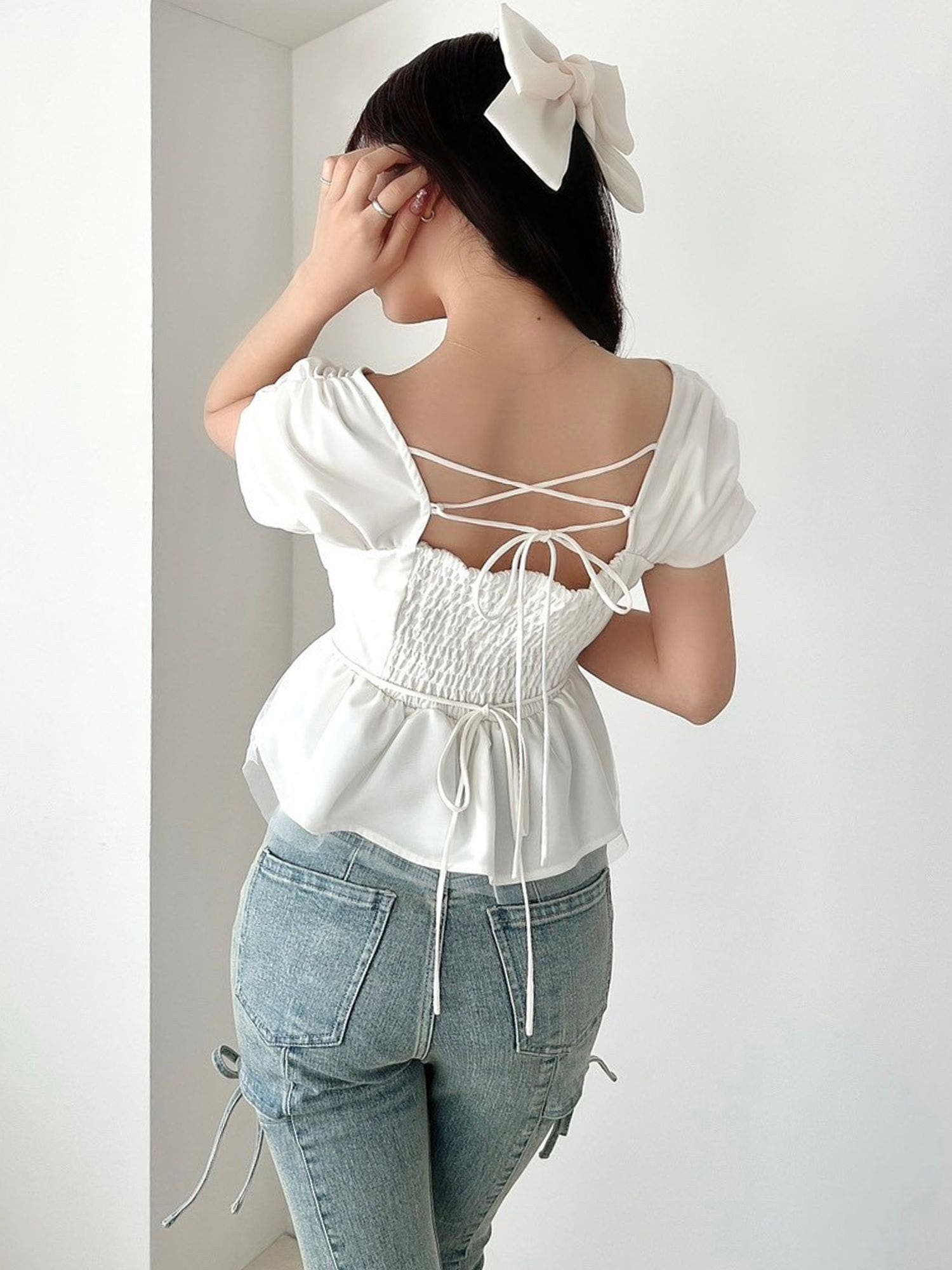❁ZU_NA210様専用❁ 新品 ペプラムブラウスセットアップ M