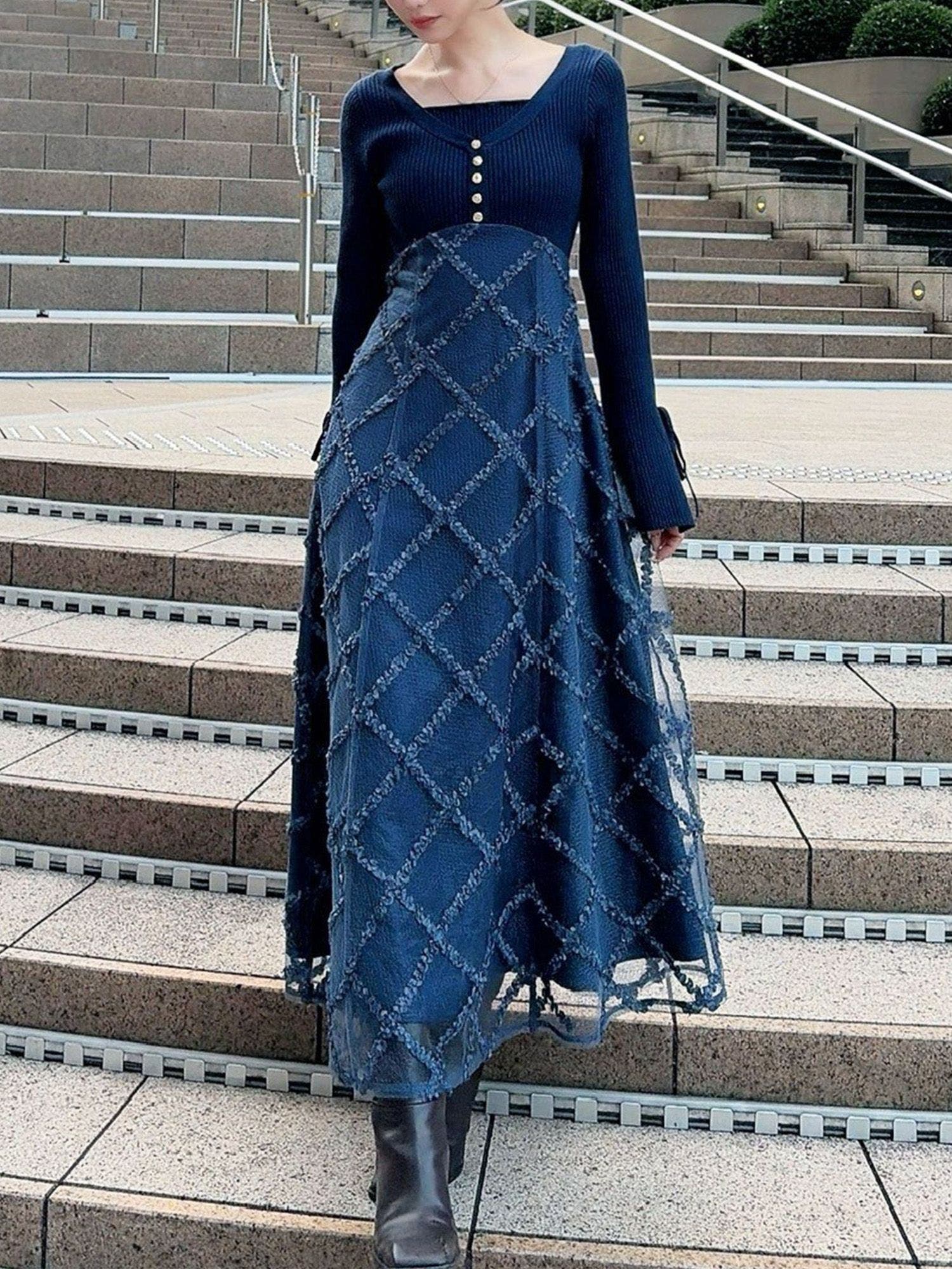 ドッキングニットフレアワンピース[品番：MKSW0067048]｜RESEXXY